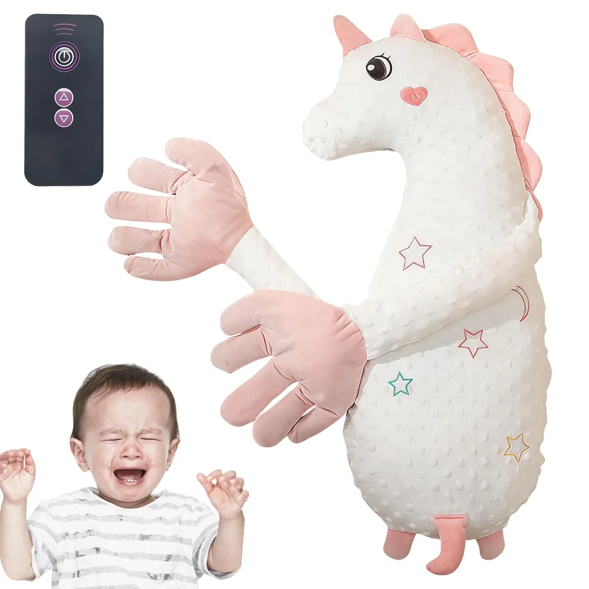 Dorme Del Bambino Sachulta, Amico Dormire Per Il Bambino - Palm Patting Electric Ripe Animal Sleep Sooths - Bambola Calmante, Telecomando, Velocità Regolabile Per Smart Automatico Calmante Ca
