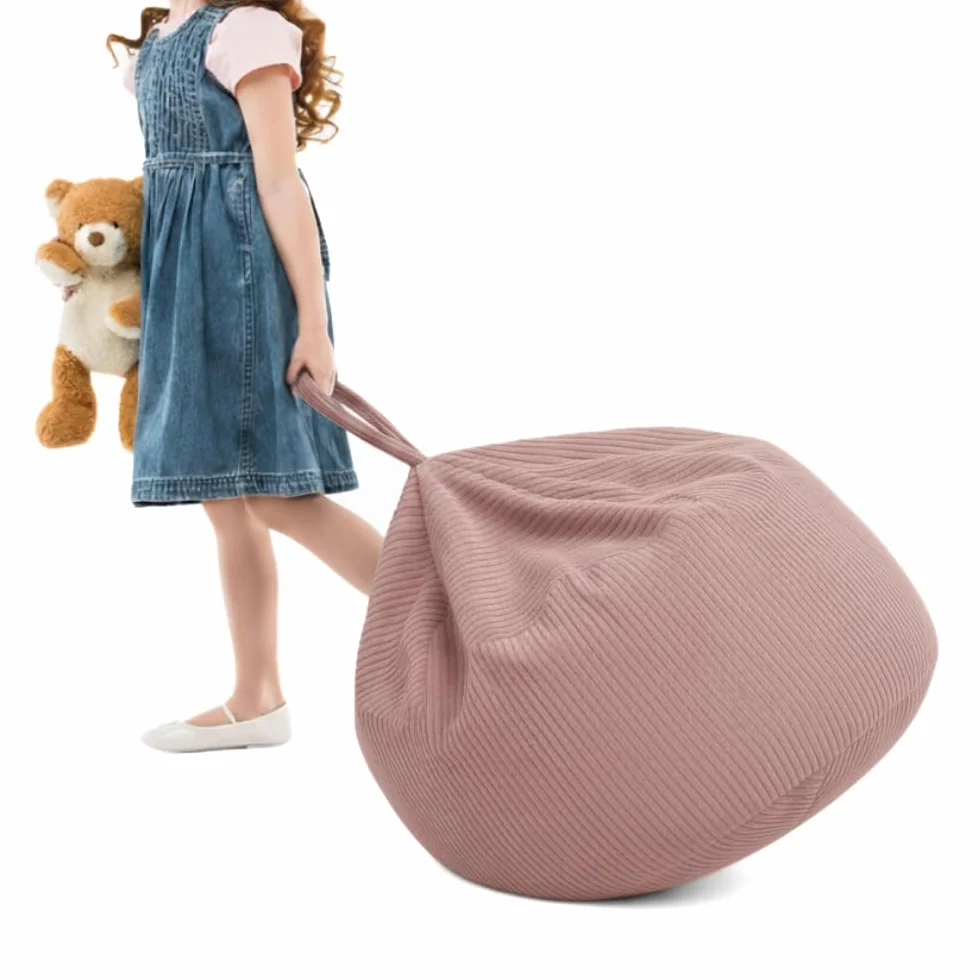 Gutekissen Fodera per sacco di peluche per bambini, 85 x 85 x 50 cm, per la cameretta dei bambini, organizer per animali di peluche e coperte, tessuto Oeko-Tex, chiusura lampo (rosa)