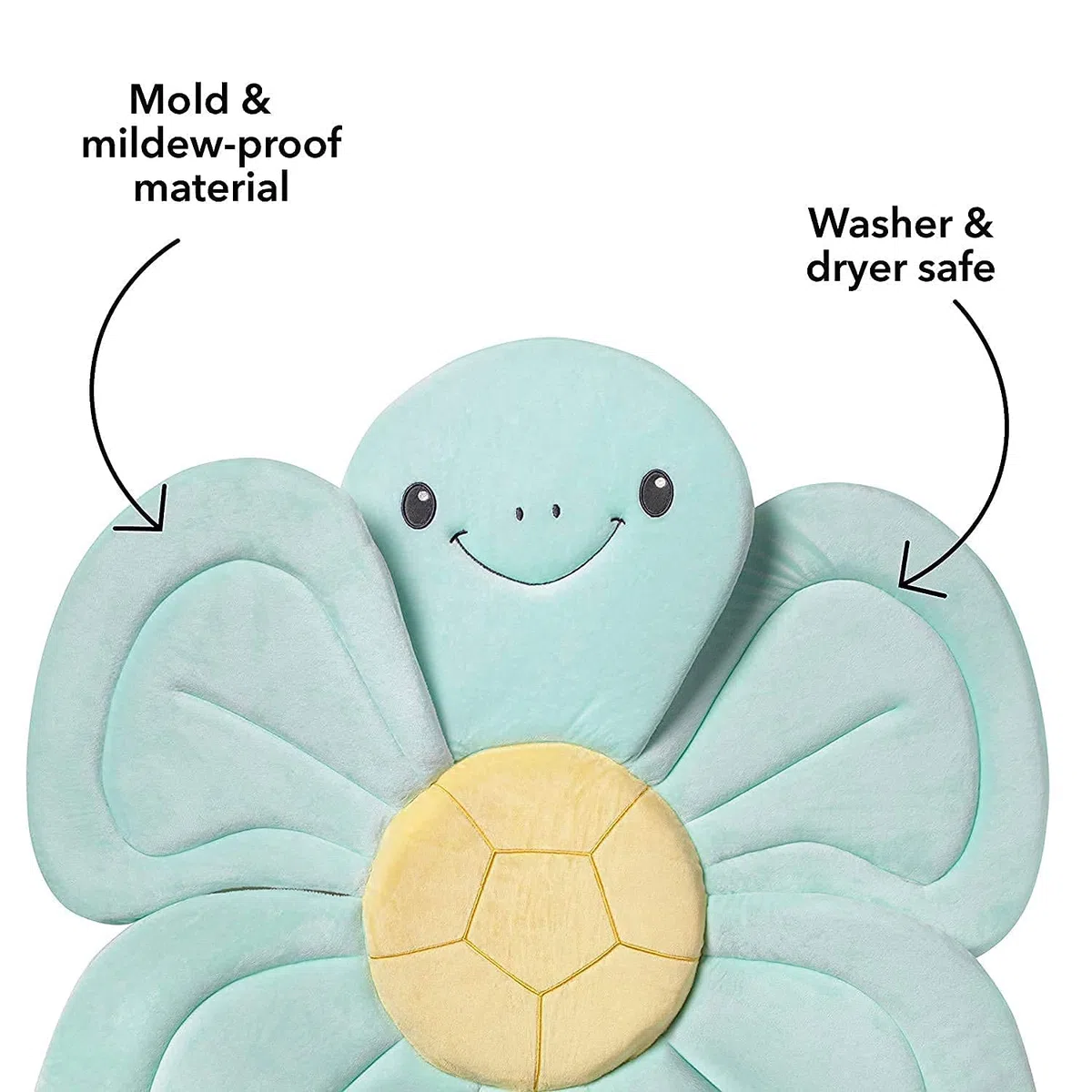 Nuby Cuscino da bagno a forma di tartaruga per bebè | per vasca o lavandino | Tessuto morbido e di facile asciugatura | turchese | adatto dalla nascita