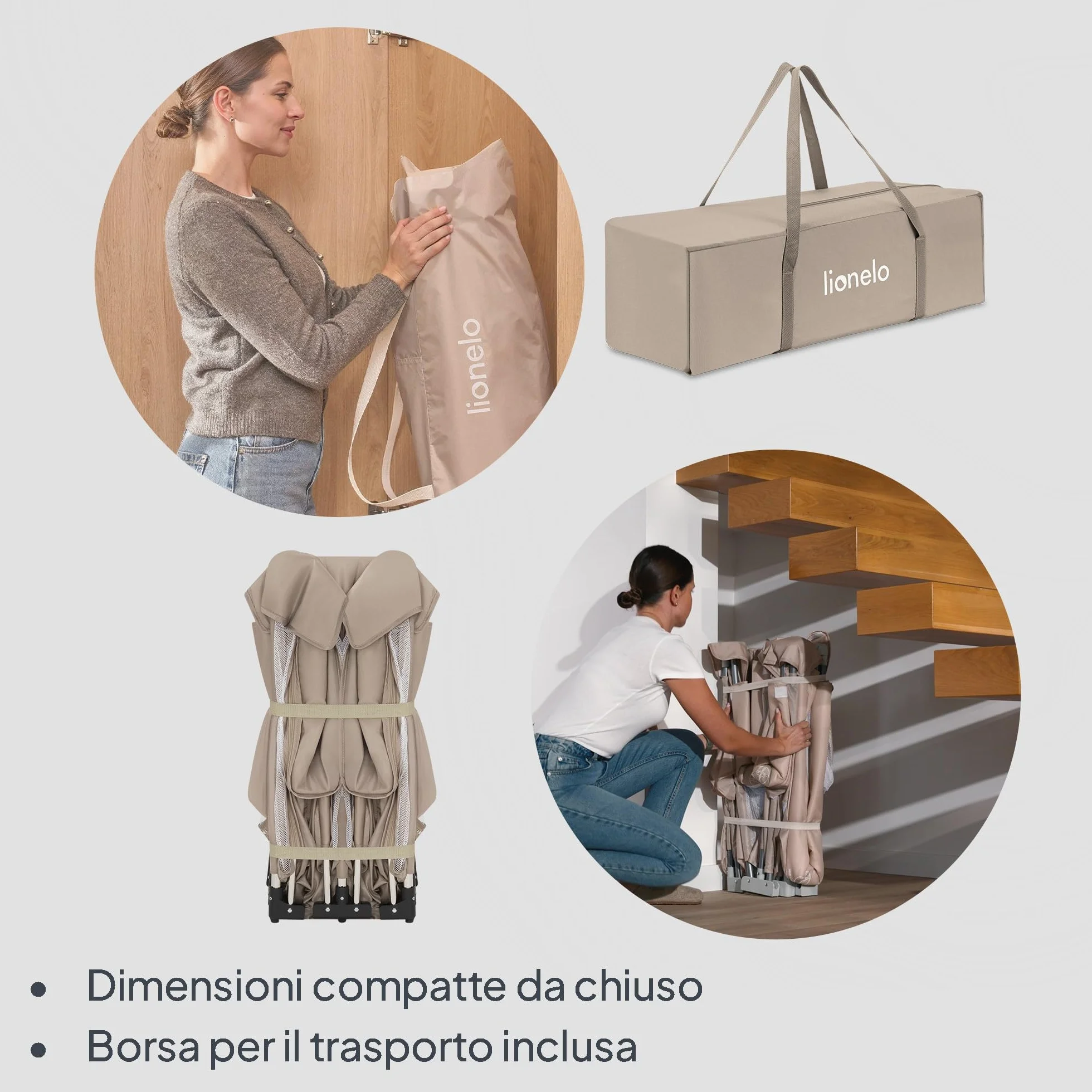 Lionelo FLORENCE XL EASY FOLD Box per Bambini 180 x 200 cm Recinto Pieghevole con Lati in Rete
