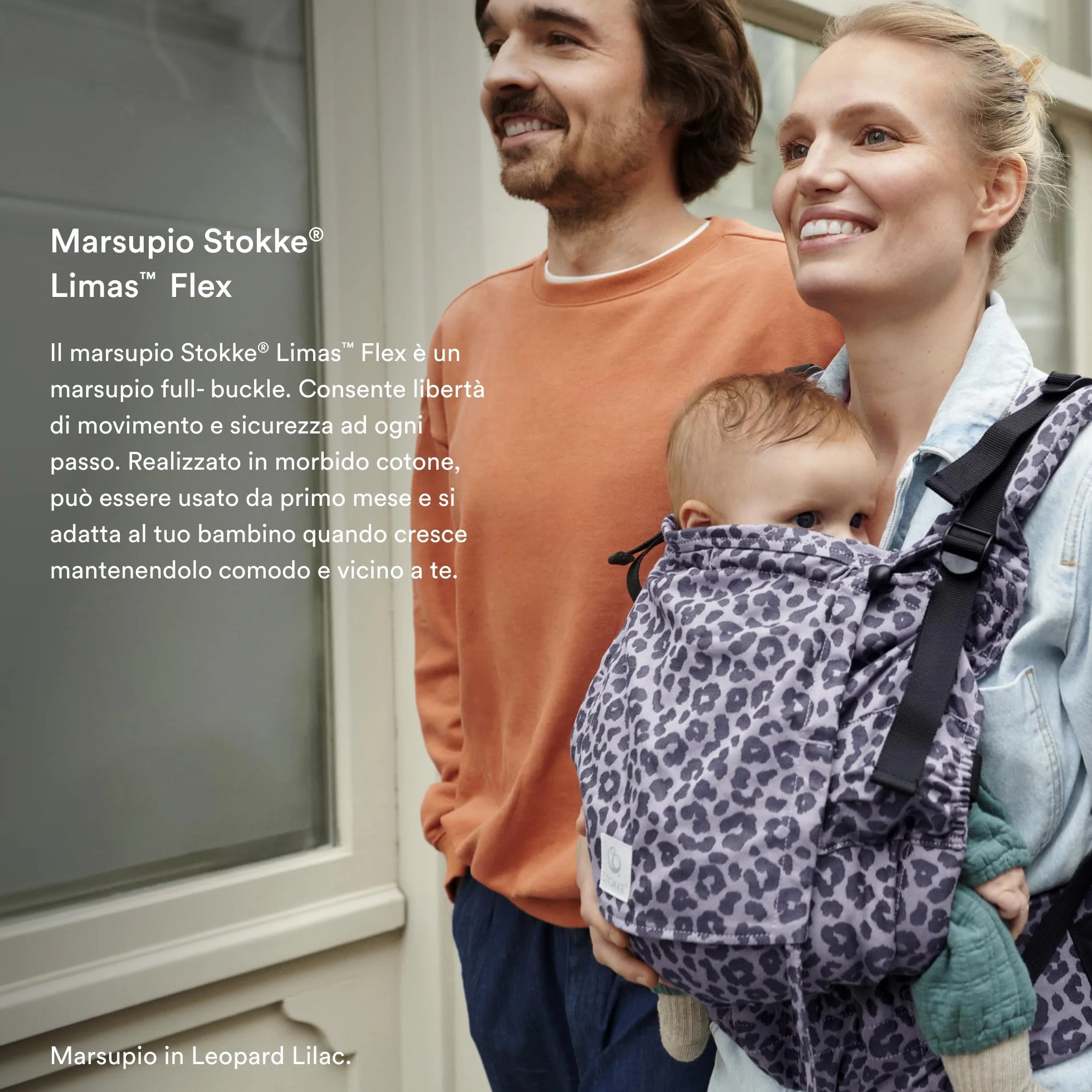 Marsupio Stokke Limas Flex, Glacier Green (OCS) - Marsupio per neonati con fibbia intera - Tre opzioni di trasporto - Sicuro per bambini da 1 mese/4 kg fino a 20 kg