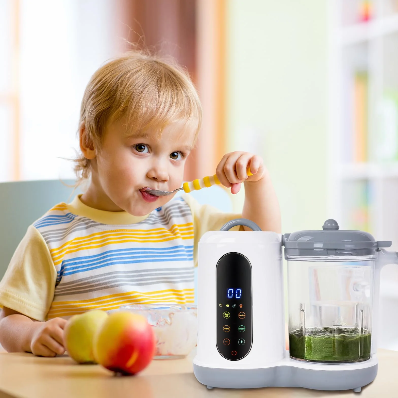 Cuocipappa 4 in 1 Robot da Cucina Multifunzione, Cottura e Tritatura Automatica, Touchscreen
