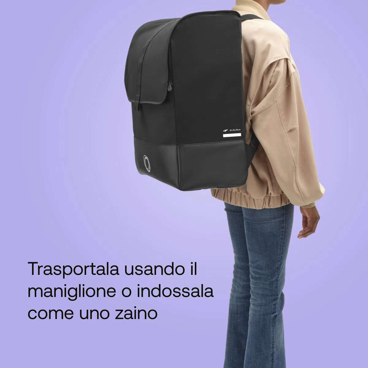 Bugaboo Borsa per il trasporto del passeggino Butterfly, Certificato IATA, riponibile nella cappelliera dell'aereo, completo di spazio extra per gli accessori essenziali e fondo Imbottito