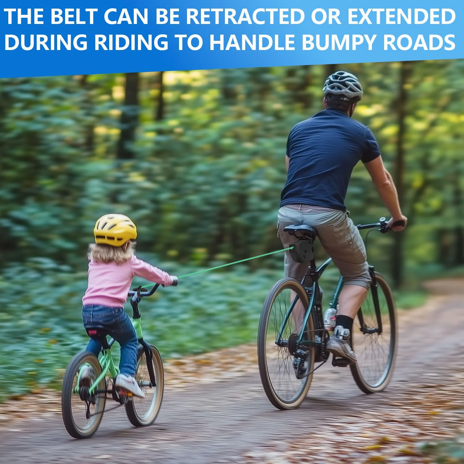 GuKKK Corda da Traino Bici 2.5M Retrattile per Bicicletta MTB Genitore Bambino