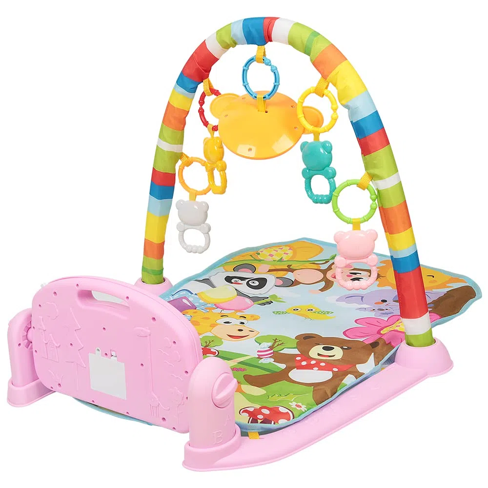 HUOLE 5 in 1 Baby Gyms Play Mats con Giocattoli Colorati e Musica Deluxe Gym, Baby Play Mat Ottimo per Imparare e Giocare Durante Il Tempo Sveglio, Baby Playmat Activity Play Gym per 0-36