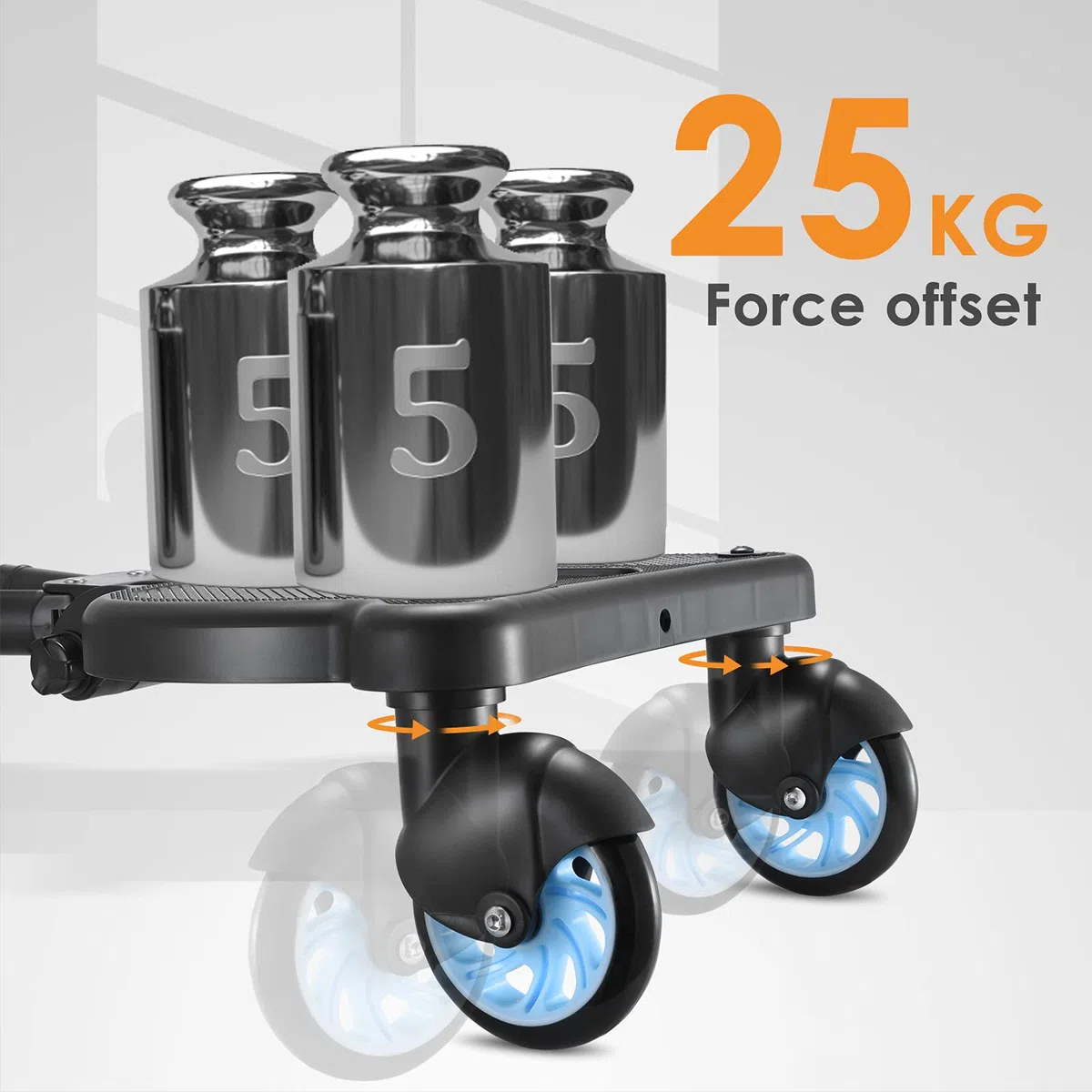Pedana Passeggino Universale con Sedile, FNRIDS Tavolette Portatili per Passeggini, con cinghia di sospensione,Design Stabile a due Ruote, Accessori per Passeggini per Bambini da 2 a 6 anni (blu)