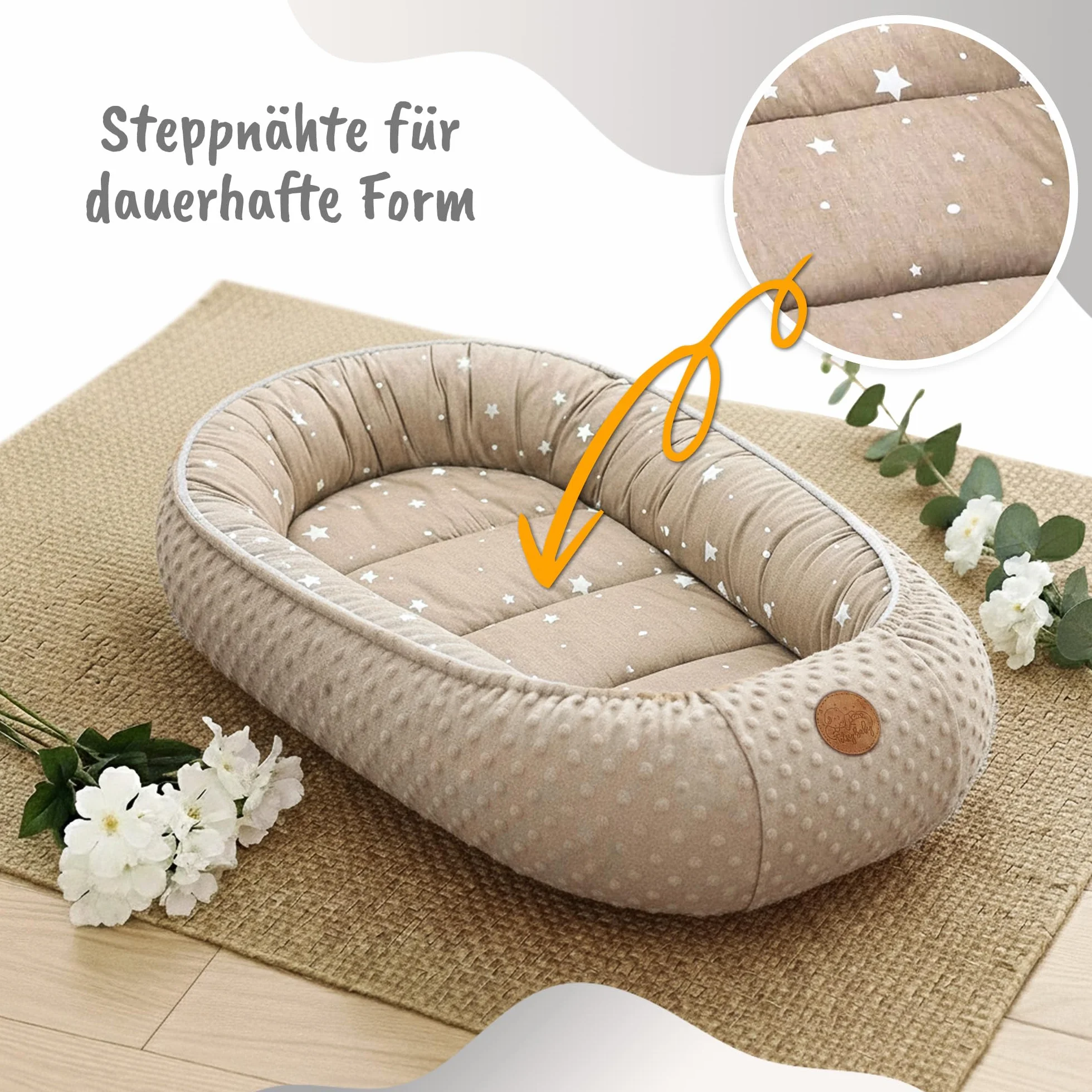 Riduttore lettino neonato 90x50 cm nido culla pod cocoonababy babynest antisoffoco Giraffe