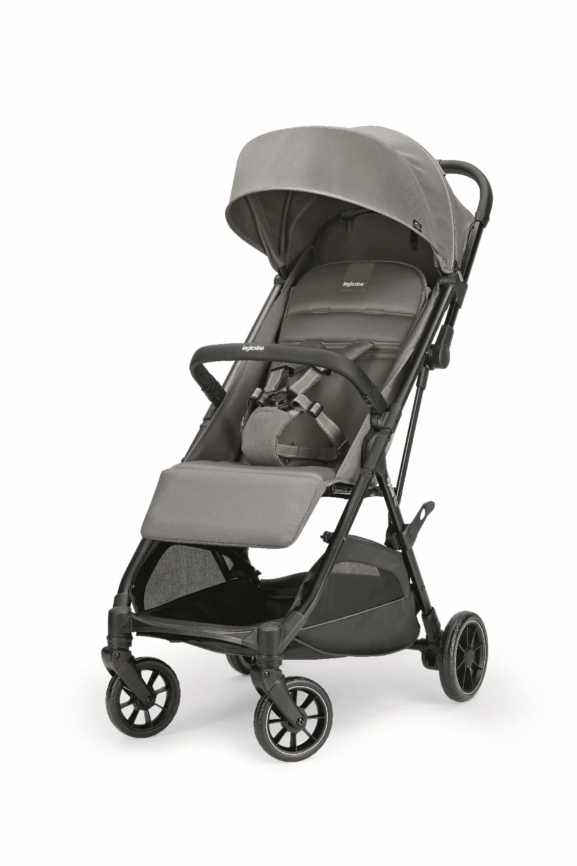 Inglesina NOW Passeggino Compatto Leggero 7,2 kg, Chiusura Automatica One Touch, Reclinabile 170°, Capotta UPF 50+, dalla Nascita fino a 22 kg, Snap Grey