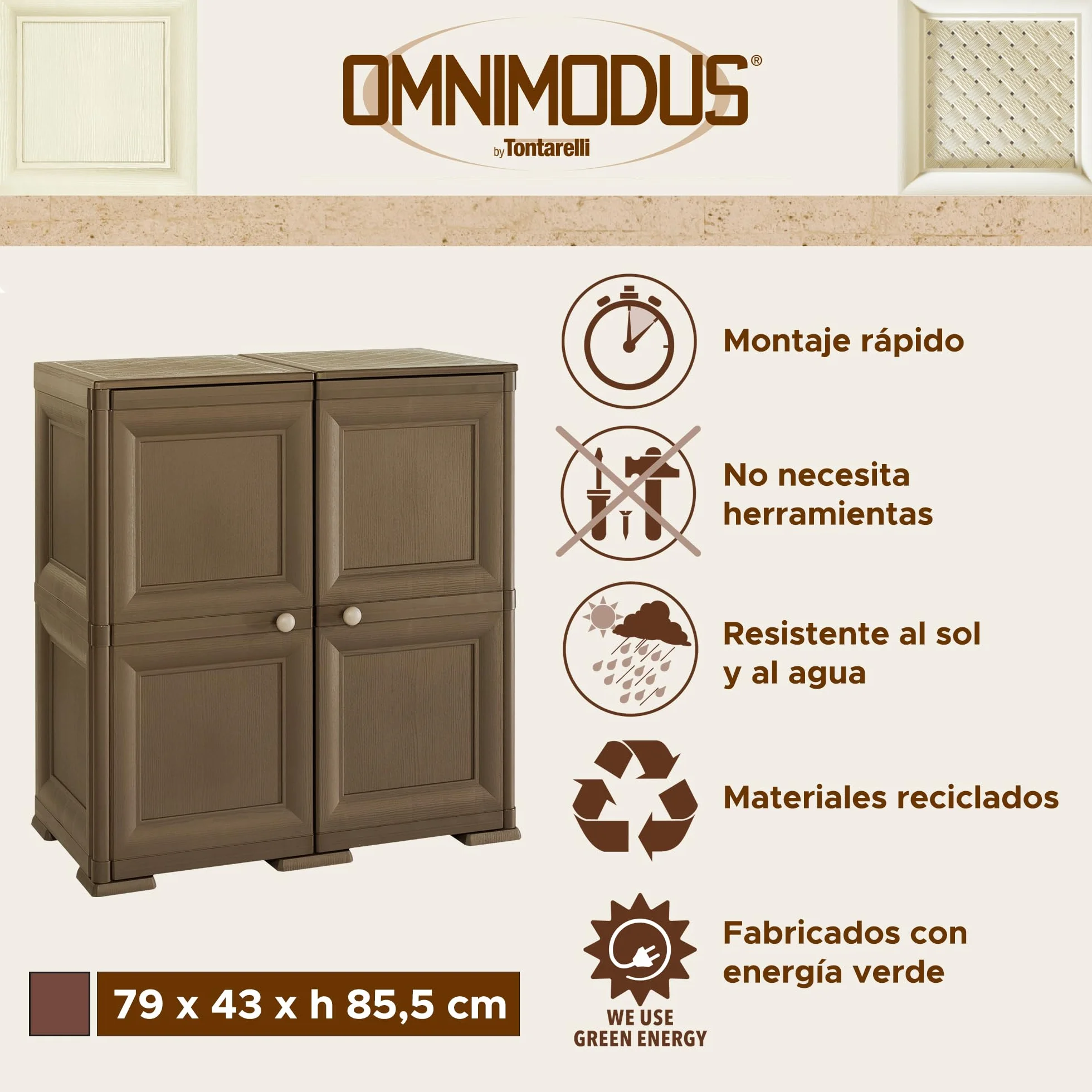 Tontarelli S.p.A. OMNIMODUS 2 Ante Mobile Contenitore 79x47x85.5 cm wengé