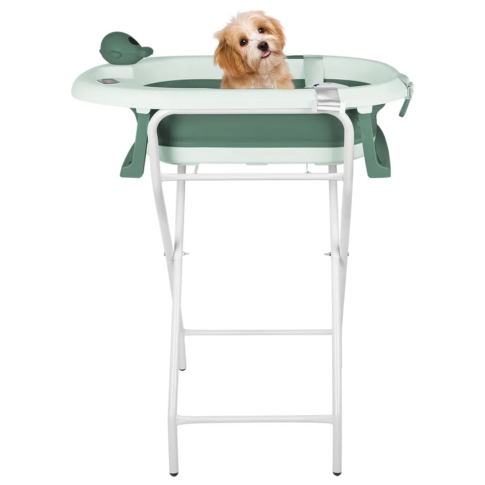 Vasca da bagno pieghevole per bambini a piedi – Grande Vasca da bagno Xxl con supporto/sedile e kit di drenaggio – Bacino per neonati dalla nascita a 3 anni – Regalo per bambini – (stile 5) 81,5 x 48