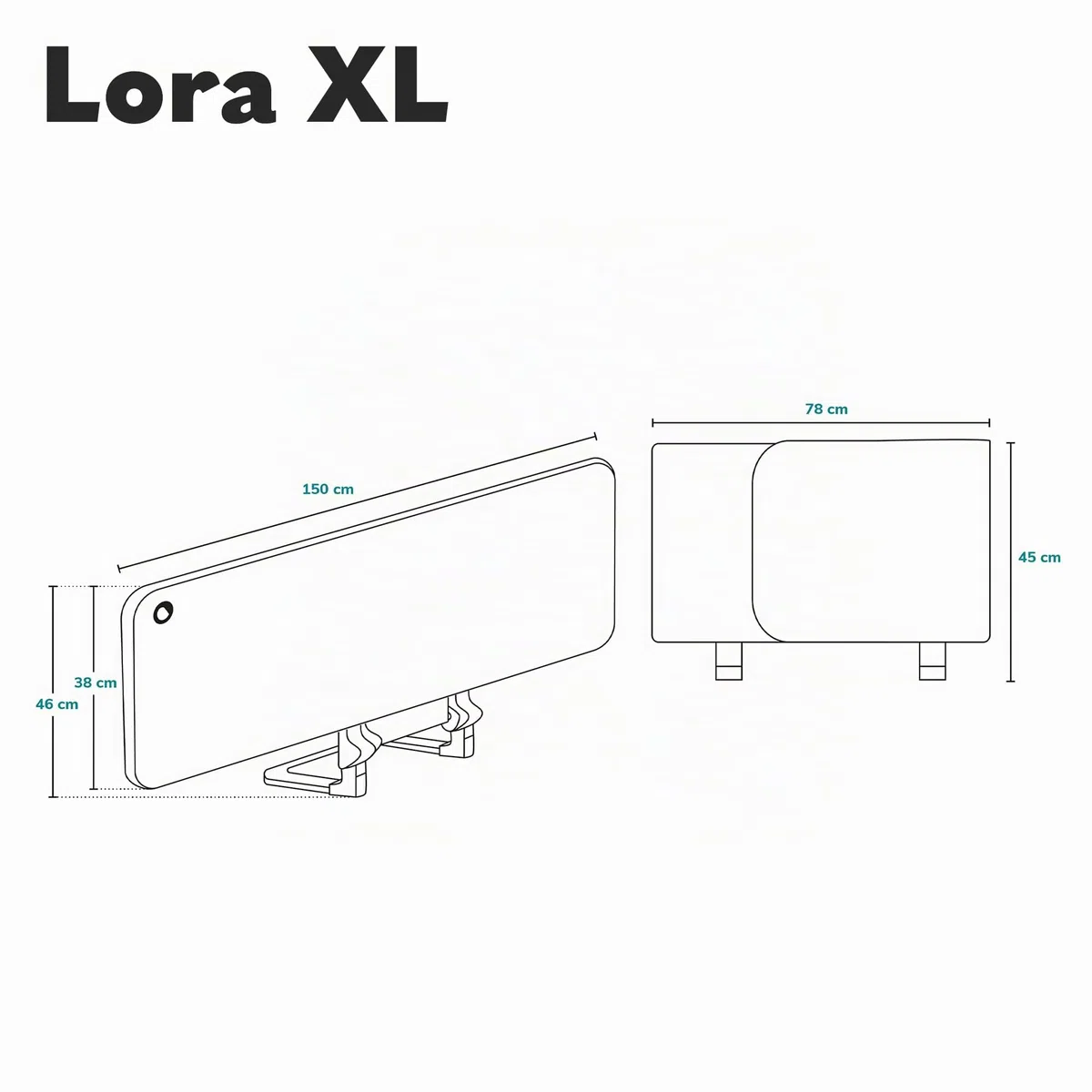lionelo Lora Sponda Letto Portatile e pieghevole per Bambini Altezza 45cm Lunghezza 150cm Regolazione inclinazione fino a 180° Barriera letto con meccanismo di bloccaggio StandSafe impedisce la caduta