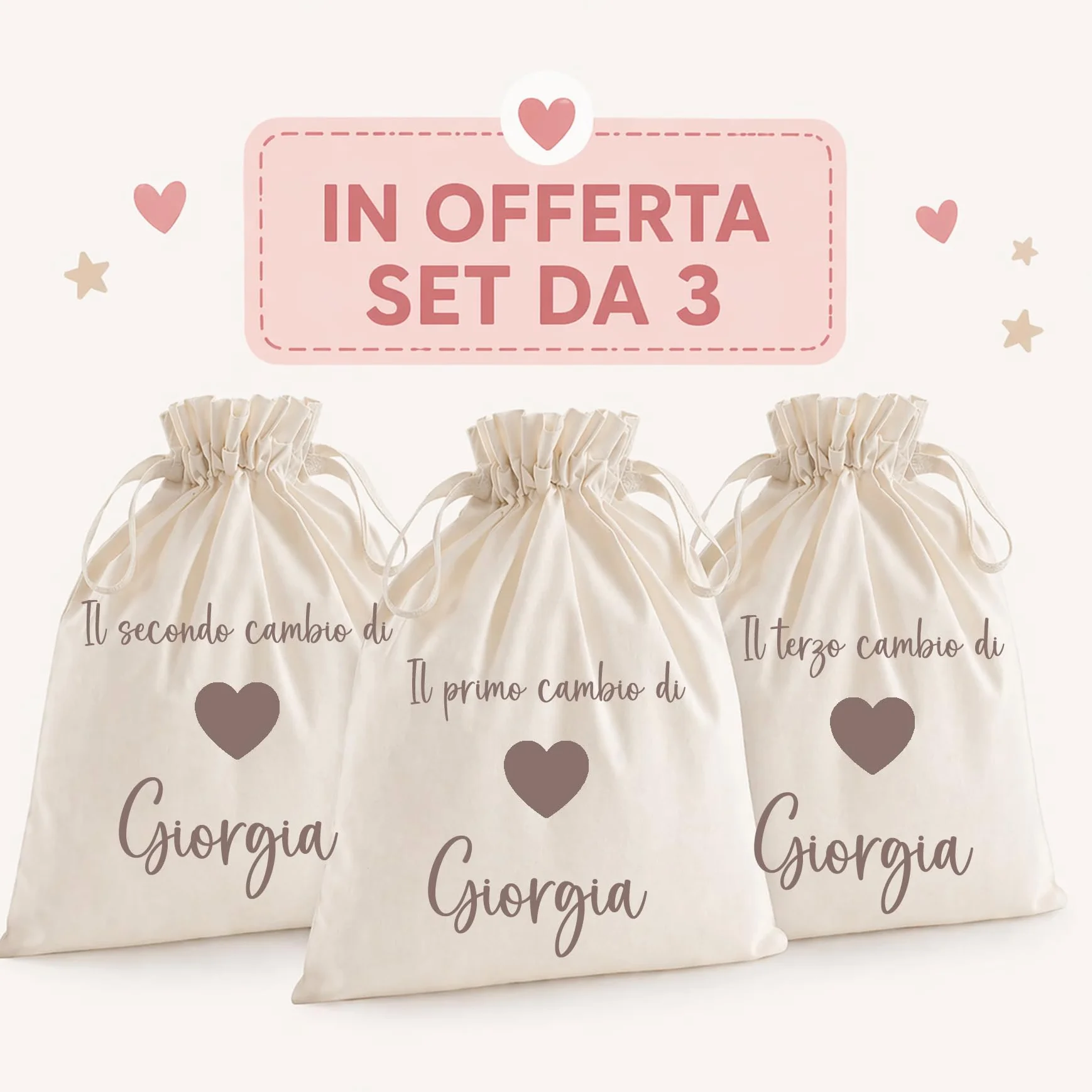 Borsone Nascita Personalizzato | Set Nido Neonato | Borsa Mamma Capiente