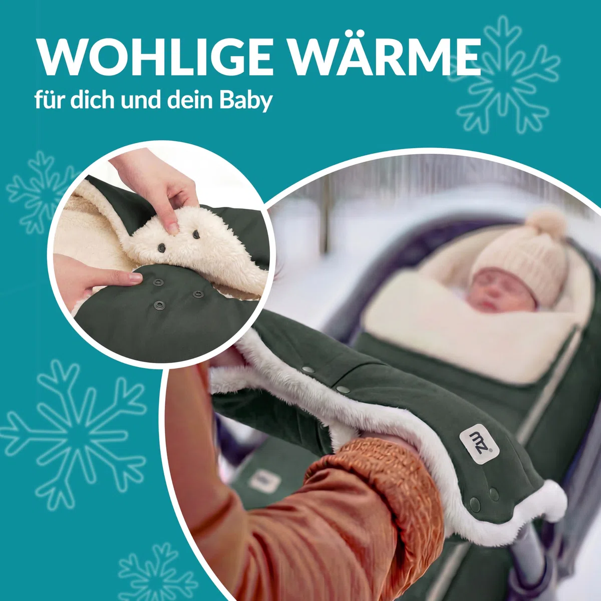 MONZANA® Sacco Nanna Passeggino Invernale Copertina Termica Neonato Accessori Coprigambe Termico Ovetto Bambini Coperta Calda Scaldamani Fasciatoio