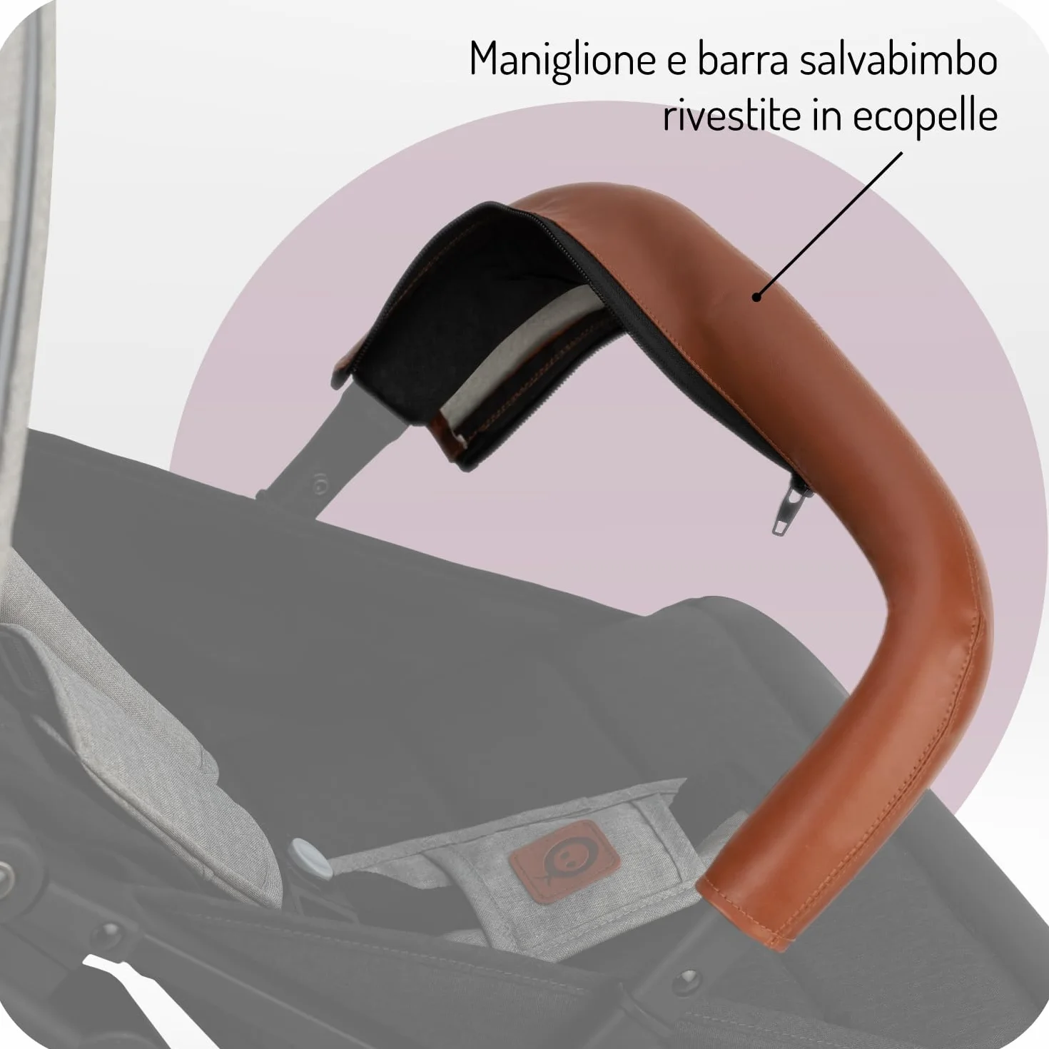 MoMi ESTELLE Passeggino Leggero pieghevole da viaggio 6 mesi 15 kg cinture 5 punti schienale reclinabile ruote EVA