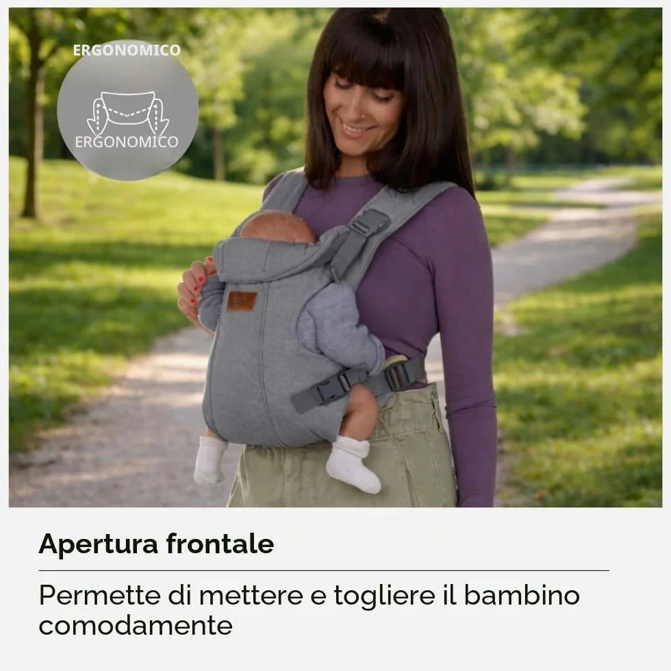 Jané Dual Marsupio Ergonomico Neonato, dalla Nascita (3,5–15 kg), 3 Posizioni, Imbottito e Traspirante, Grigio