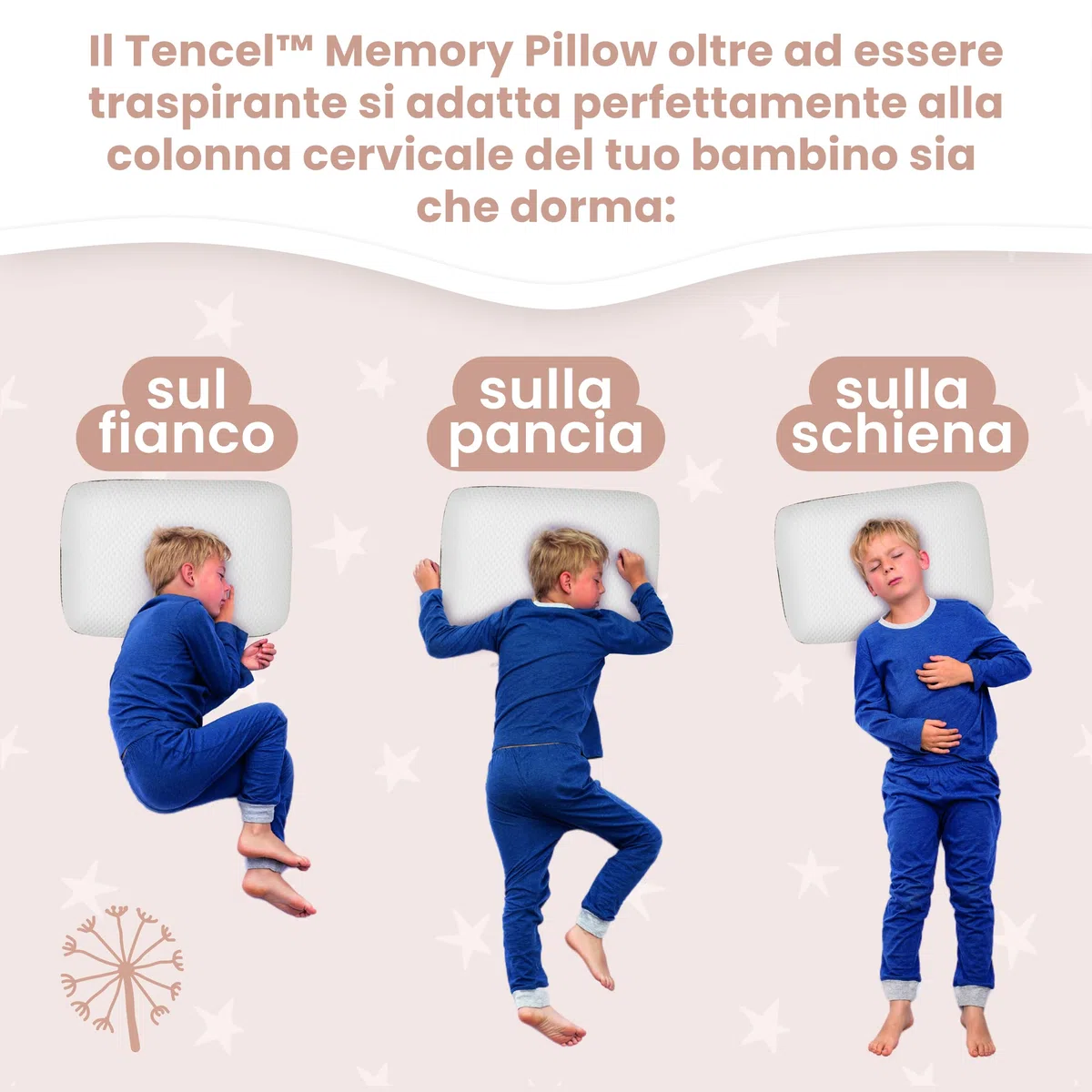 MIMUSELINA Cuscino Memory Foam Bambini 60x40x6 cm | Cuscino Antisoffoco in Schiuma Viscoelastica Traspirabile | Cuscini letto e Culla Ipoallergenici | Federa Tencel Sfoderabile e Lavabile