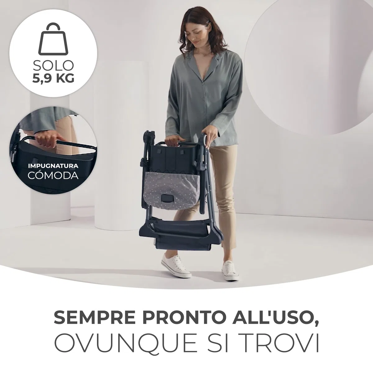 Kinderkraft FOLDEE Seggiolone Pappa, Portatile, Sedia bambini da tavolo, Pieghevole in dimensioni compatte, Schienale e poggiapiedi regolabile, con Vassoio e Cestello, Facile da pulire, Rosa