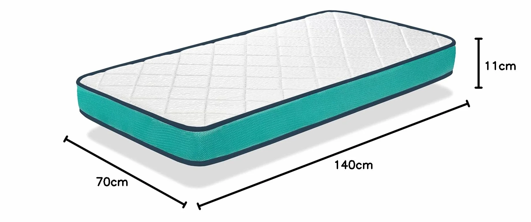 DORMISSIMO Materasso Lettino Bambino 70X140 AXEL- 10 CM - Nucleo in schiuma perforata e antibatterica