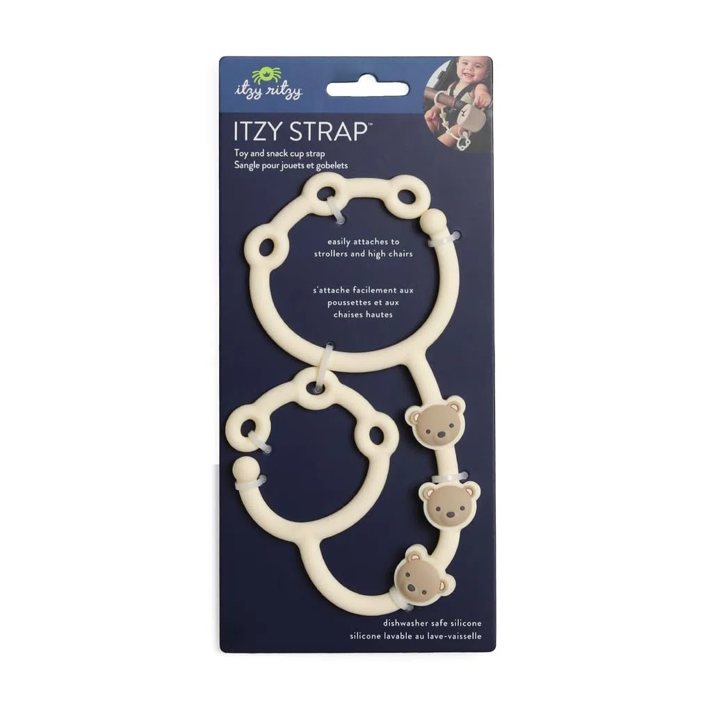 Itzy Ritzy Toy & Snack Cup Strap - Cinghia regolabile per tenere i giocattoli del bambino, massaggiagengive e tazze snack nelle vicinanze - Silicone senza BPA - Legatura per passeggini, seggioloni e