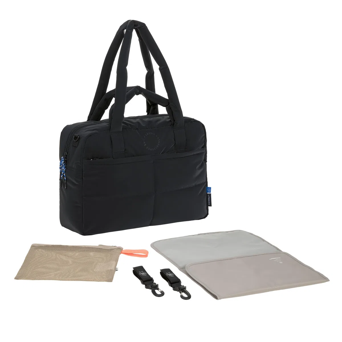 LÄSSIG Borsa fasciatoio con maniglia di trasporto e fasciatoio, attacco per carrozzina, idrorepellente/GRE Everyday Bag