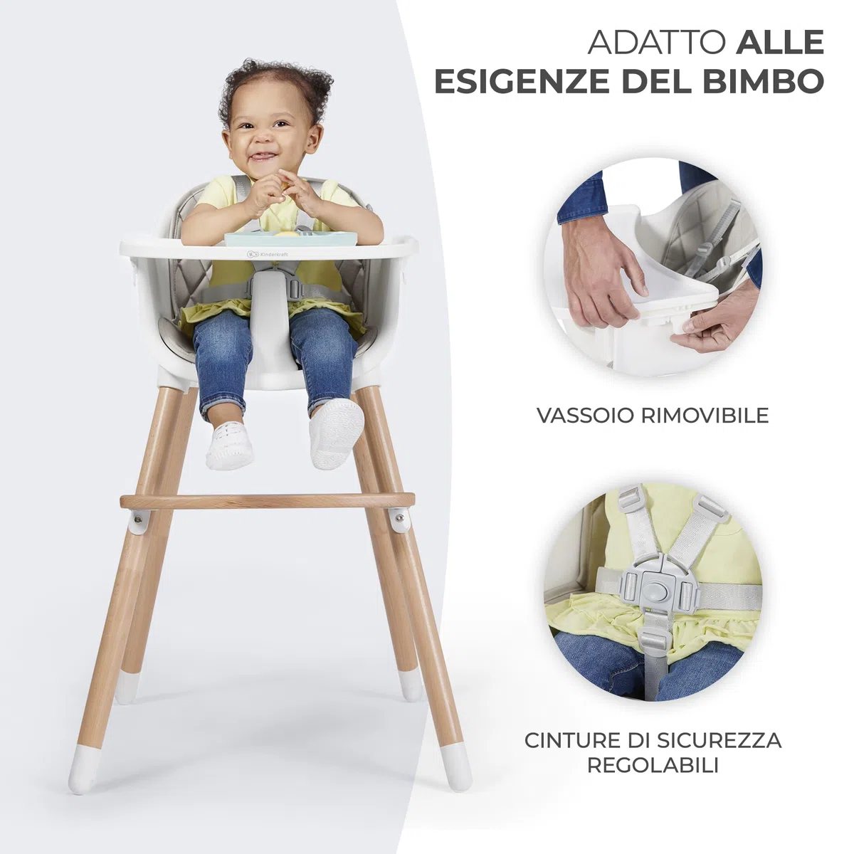 Kk Kinderkraft Seggiolone Pappa Sienna, Rialzo Da Sedia, Da 6 Mesi Fino 4 Anni, Grigio, ‎32.90 x 44.50 x 36.29 CM