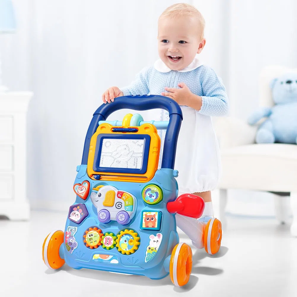 Aolso Primi Passi per Bambini con Lavagna Magnetica, Girello per Imparare a Camminare, Giocattolo 6+ Mesi