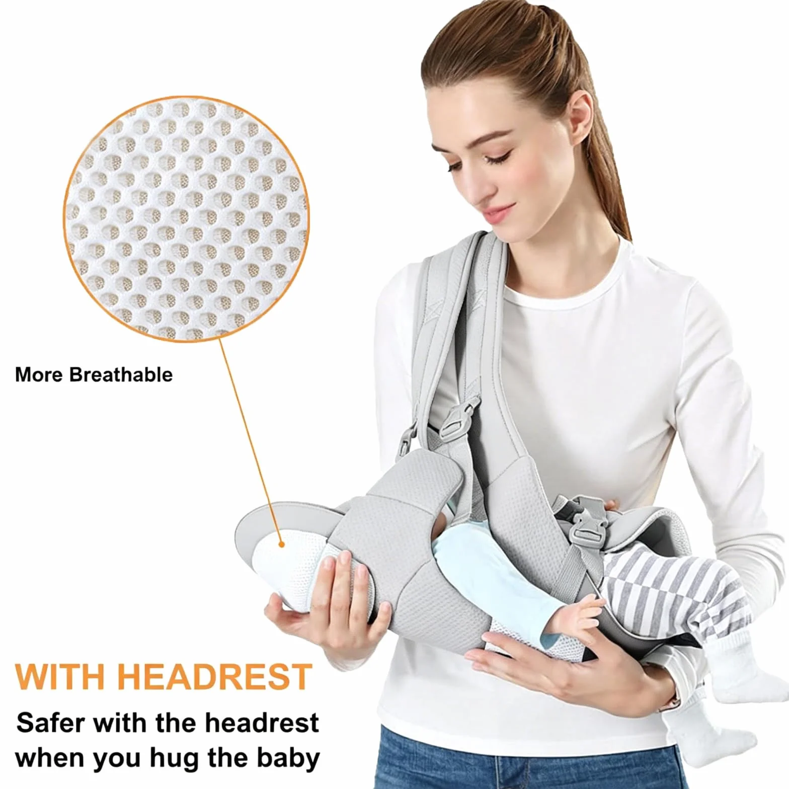 Marsupio Neonati, Porta Bebè Ergonomico con Sedile, Multiposizione Dorsale Ventrale, Leggero Cotone Traspirante per Neonati e Bambini da 0 a 48 Mese (3,5 a 25 Kg)