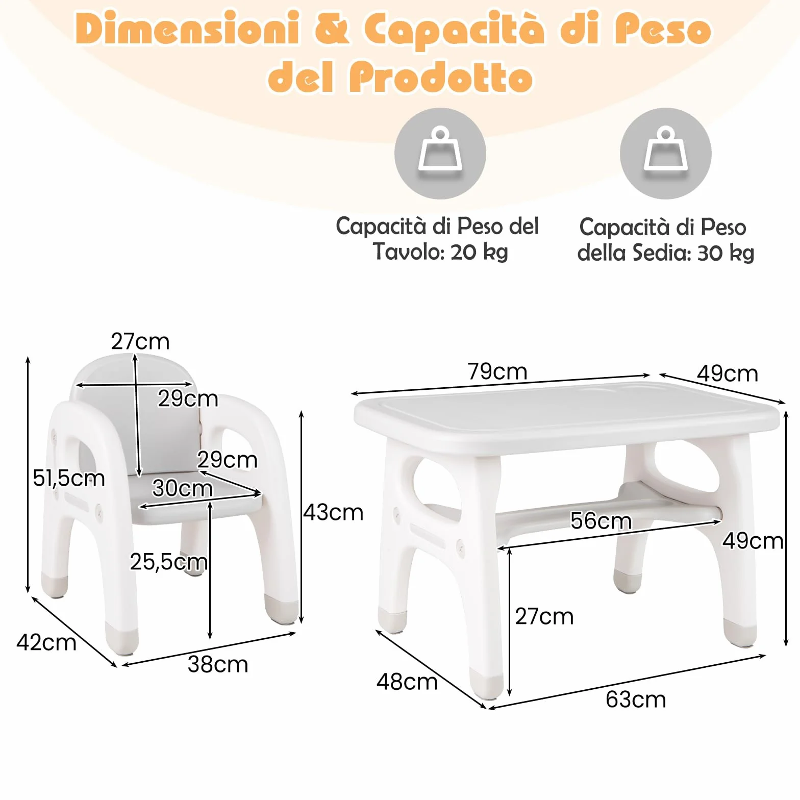 COSTWAY Tavolo e Sedia per Bambini Dinosauro Set Scrivania Attività Artistiche Studio 1-5 Anni Grigio
