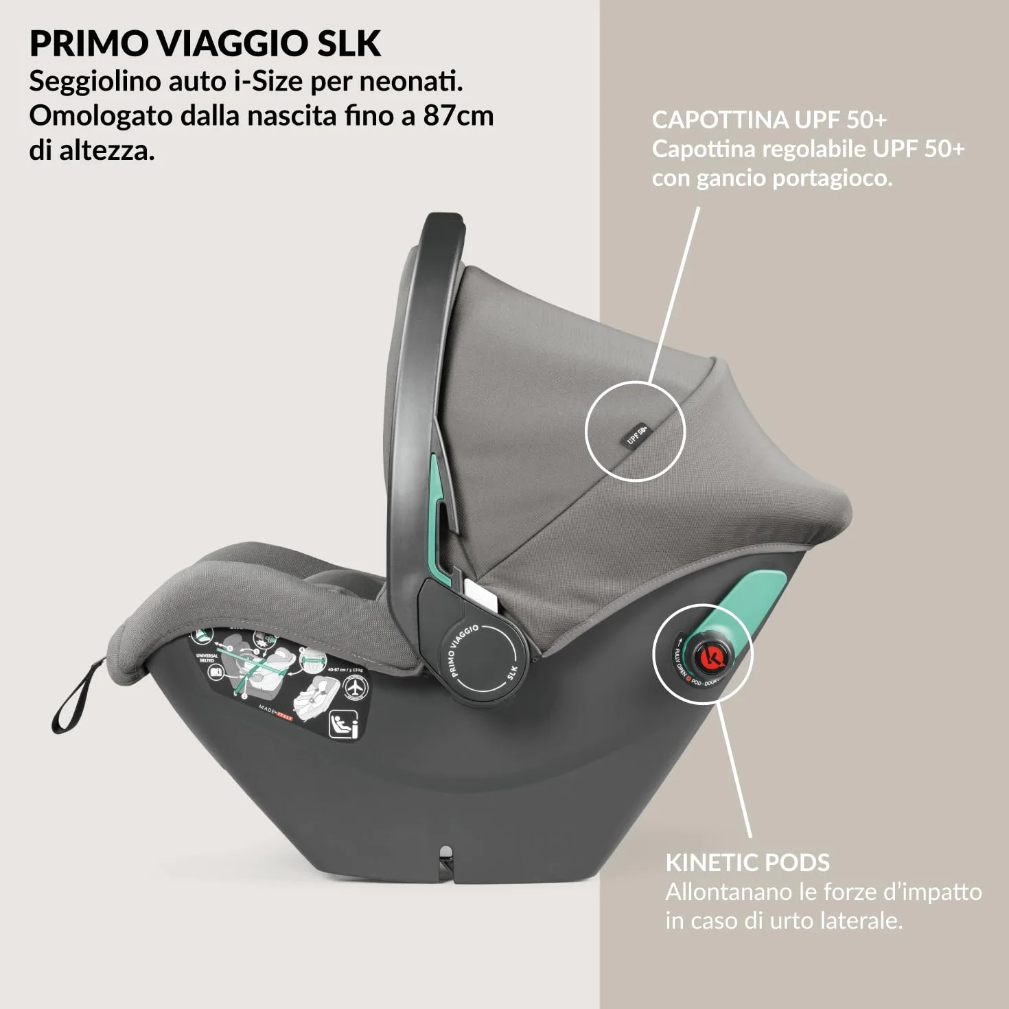 PEG Book Modular Passeggino Trio Neonati 0-4 Anni, Reversibile, Navicella, Seggiolino Auto i-Size, Mercury