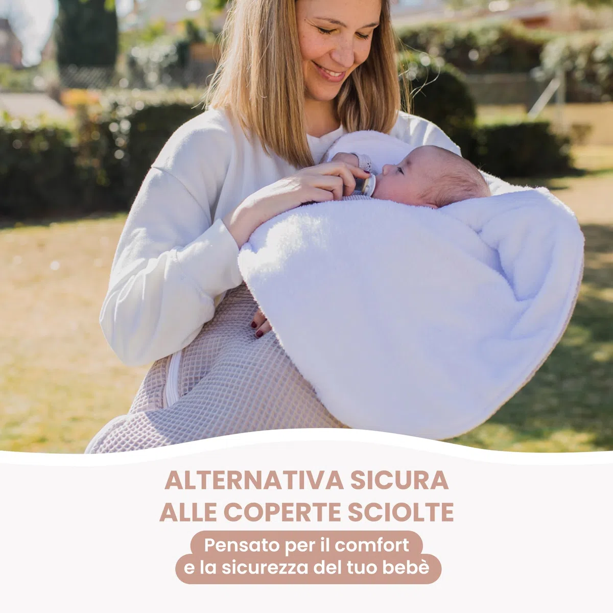 MIMUSELINA Sacco Nanna Invernale 0-6 Mesi Universale | Per Passeggino, Culla e Ovetto | Copertina Neonato Invernale Cotone Morbido e Caldo | 2 in 1: Sacco 92x46 cm o Coperta 92x92 cm