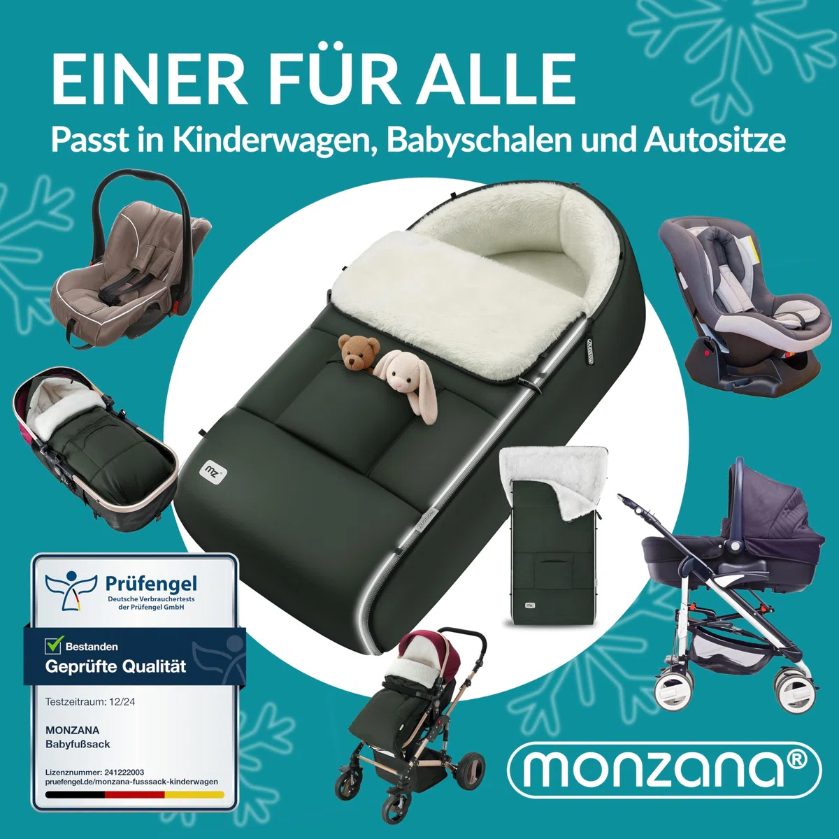 MONZANA® Sacco Nanna Passeggino Invernale Copertina Termica Neonato Accessori Coprigambe Termico Ovetto Bambini Coperta Calda Scaldamani Fasciatoio