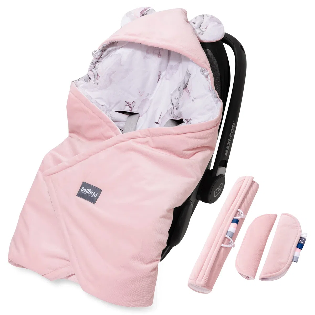 Bellochi, coperta universale per ovetto e seggiolino auto, in cotone e velluto, adatta ad esempio per Maxi-Cosi, Romani, Cybex - Habarigani