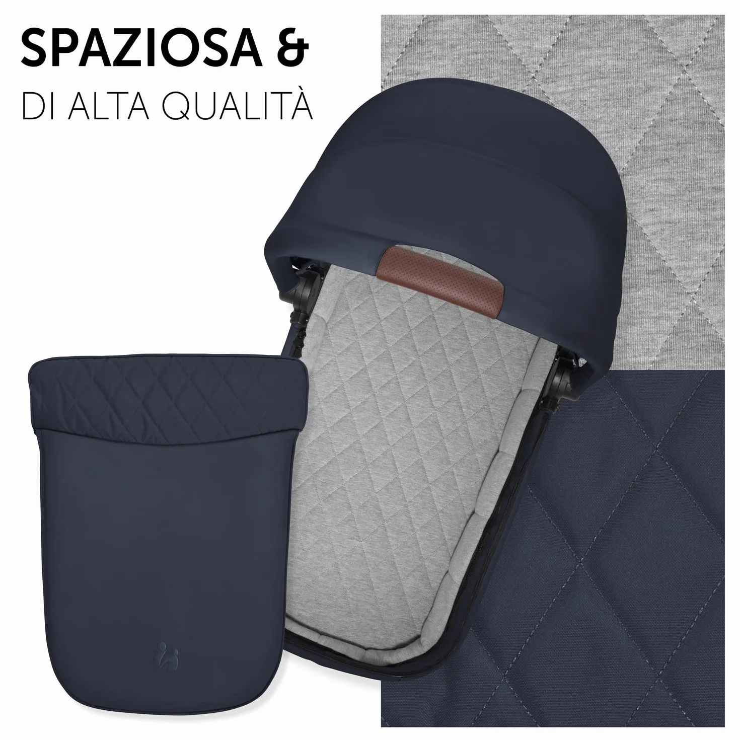 Hauck Culla Neonato Premium Walk N Care - Carrozzina Pieghevole per Neonati fino 9kg, Navicella con Pulsanti Memoria, Apertura Laterale XXL, Protezione UV 50+, Blu