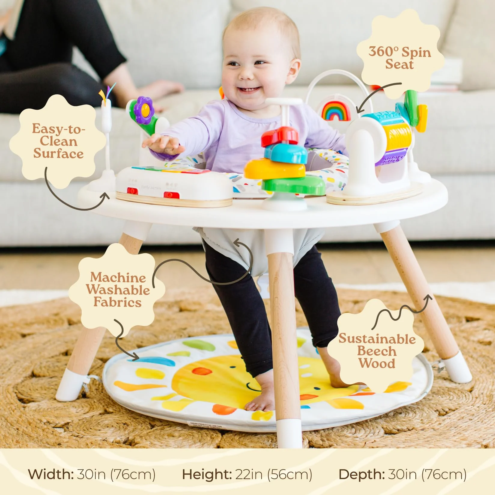 Move2Play Centro attività per bambini 4 in 1 Montessori Tummy Time Exersaucer Jumper Toddler Table