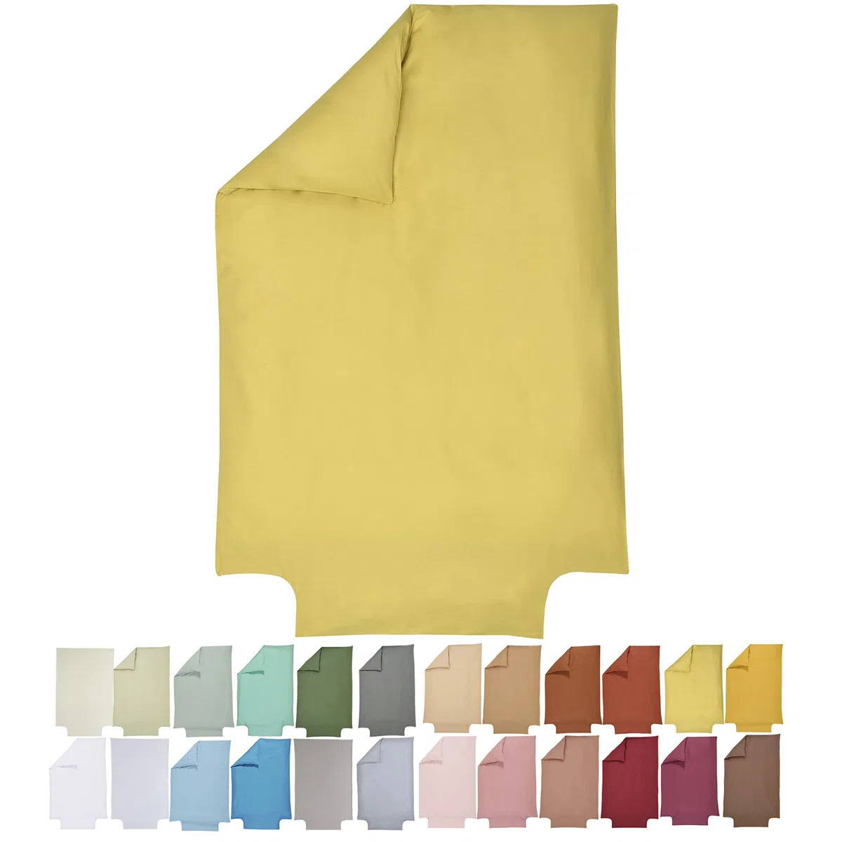 P'tit Basile - Copripiumino per bambini 75 x 120 cm o 80 x 120 cm - 100% cotone biologico - Giallo ocra - Certificato senza sostanze chimiche o nocive - Lettino culla 60x120 70x140