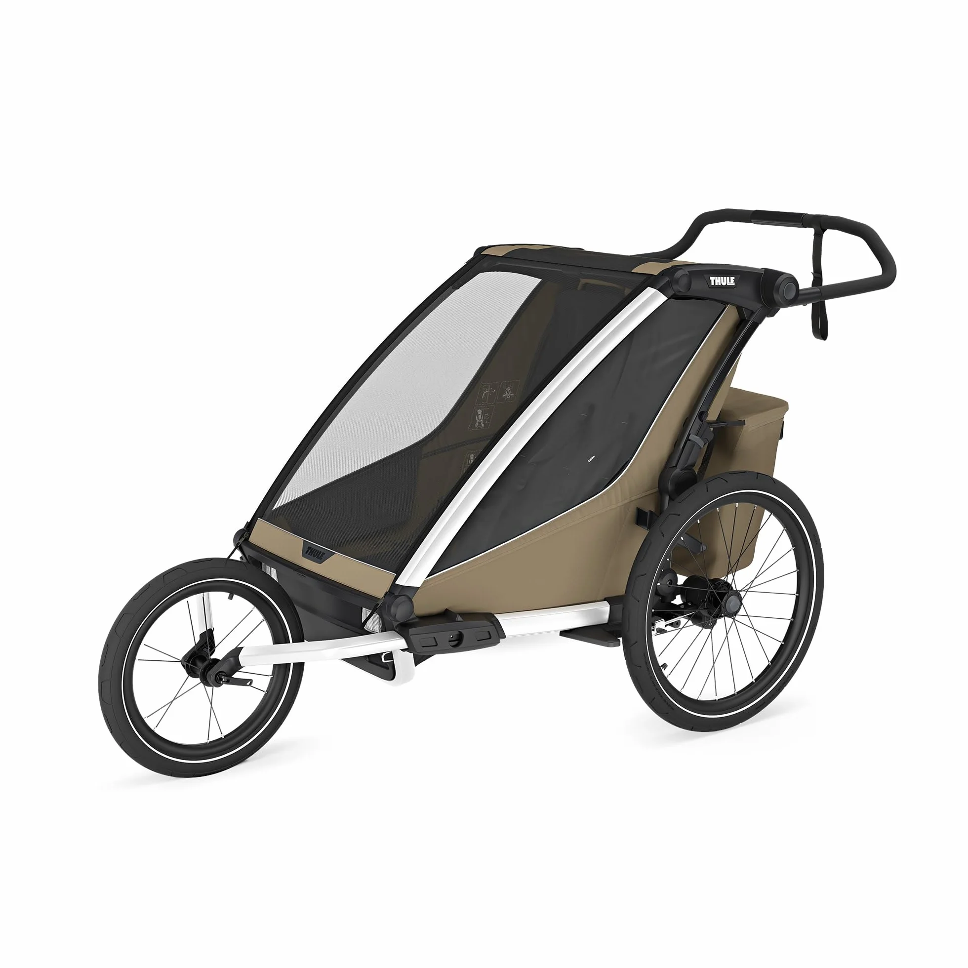 Thule Chariot Cross 2 Rimorchio Multisportivo Da Bici Faded khaki, Double