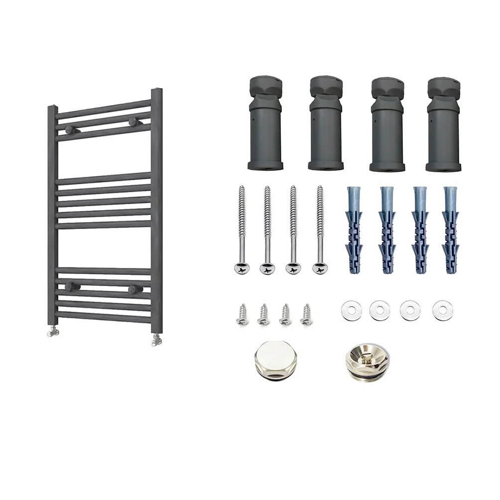 AICAIT Termoarredo Bagno Scaldasalviette Acciaio al carbonio Termosifone Antracitico 800x600mm