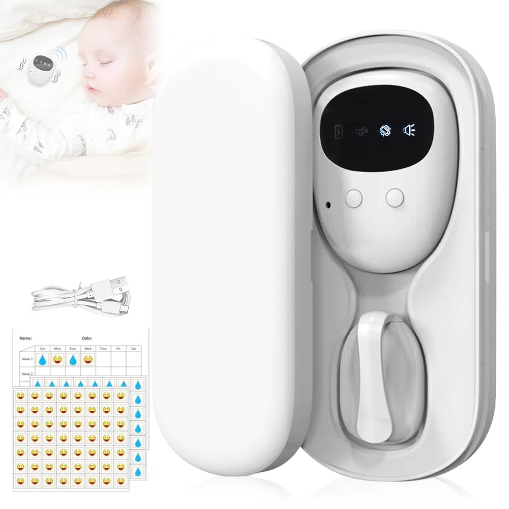 Allarme per bagnare il letto per bambini, allarme wireless per bagnare il letto, 3 modalità di allarme monitor pipì con suono e vibrazione, monitor per l'enuresi notturna per imparare a usare il