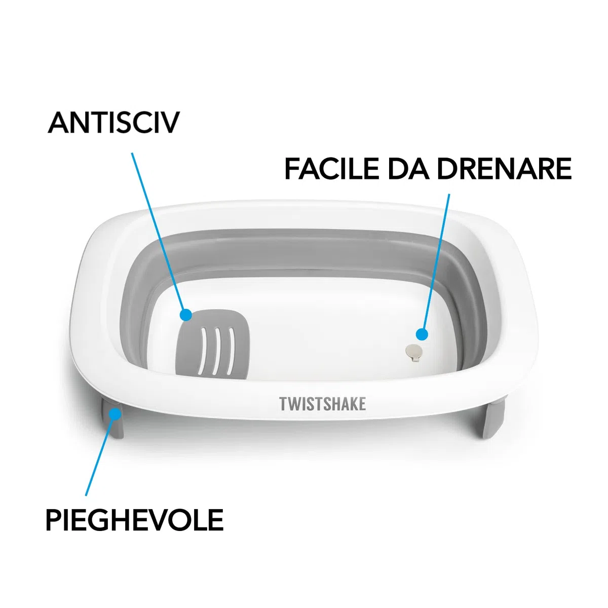 Twistshake Kit per il Bagnetto dei Bambini - Set di 3 | Vaschetta Pieghevole + Cuscino + Tazza di Bagno | Leggero-Portatile-Facile da Pulire | Design Ergonomico | Senza BPA/BPS