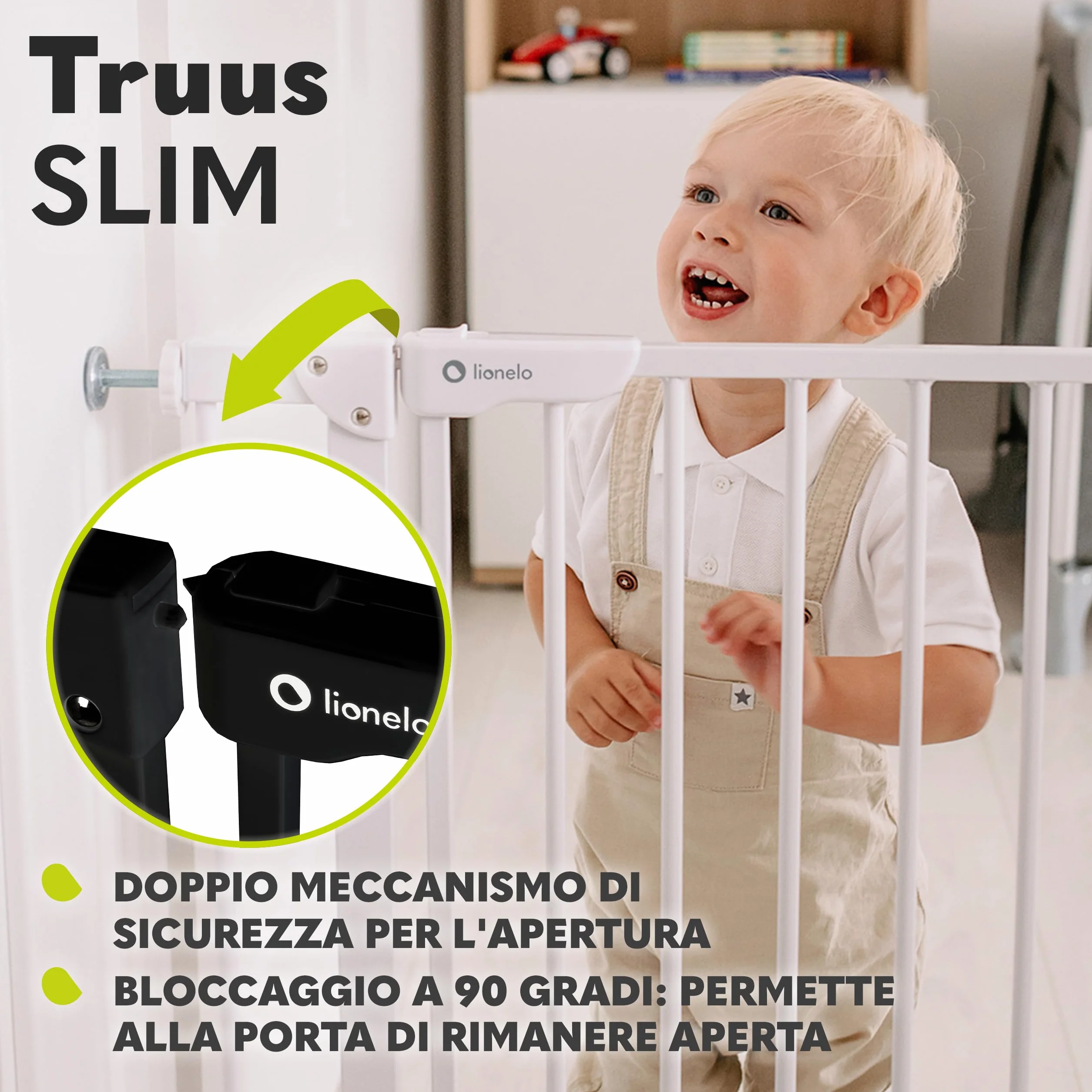 LIONELO Truus Slim Cancelletto di sicurezza, Larghezza regolabile 75-105 cm, Altezza 77 cm, Autobloccante