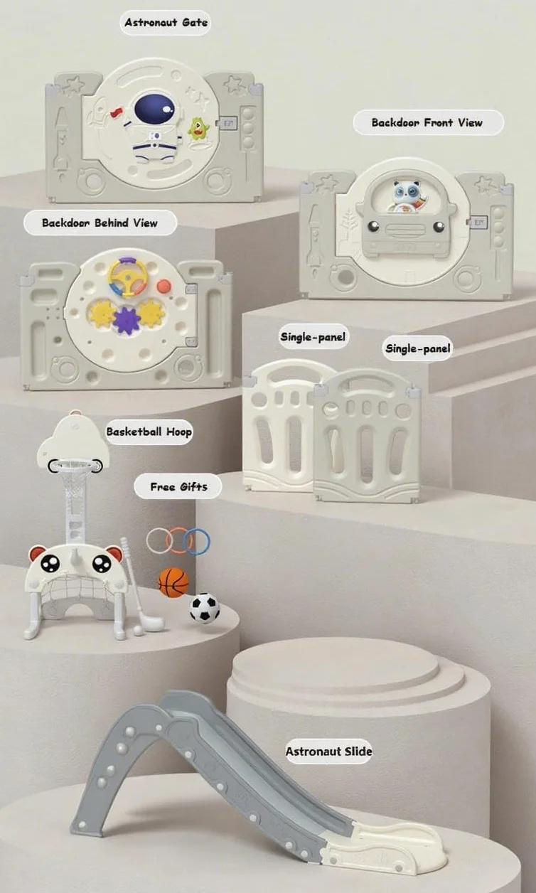 Magic ZC Box Bambini, Centro Attività Infantile Parco Giochi con Schiuma Anticollisione, Box Neonato Grande Pieghevole per Interni ed Esterni (Y 12+2 Combo)