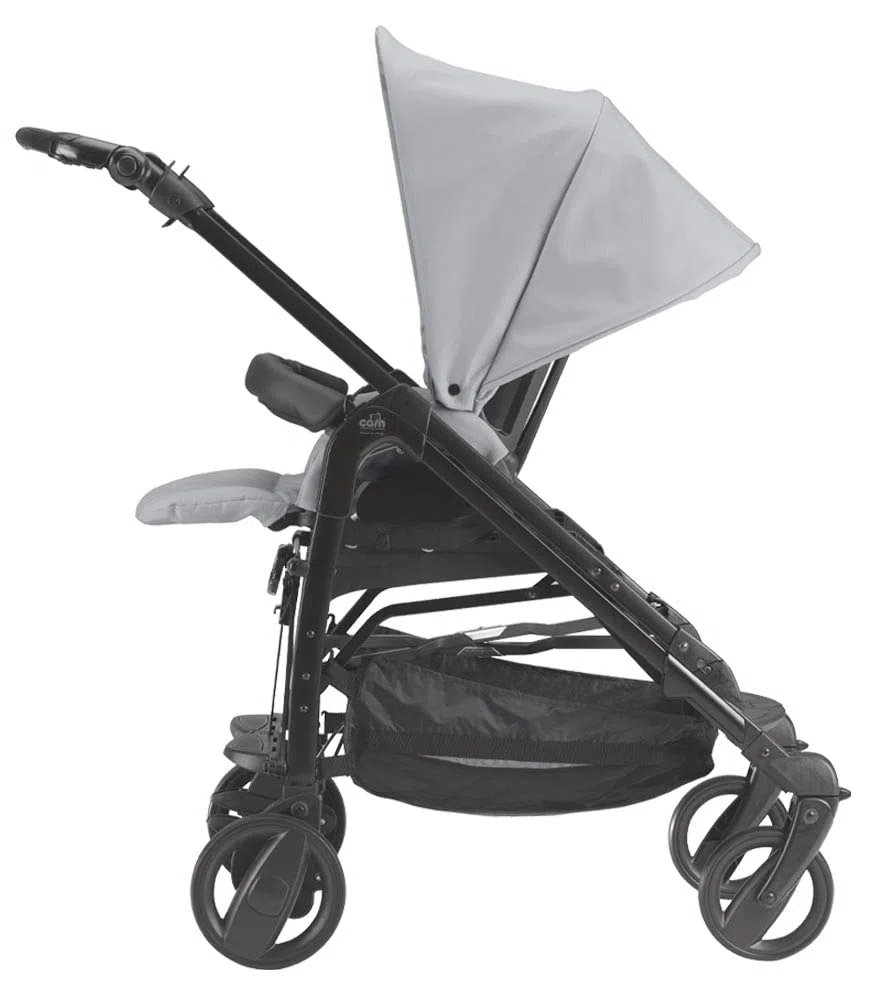 CAM Il Mondo del Bambino - art.784015/T902 - Sistema Modulare Combi Tris - carrozzina, passeggino, seggiolino auto e borsa - made in Italy - perfetto da 0 a 48 mesi - GRIGIO