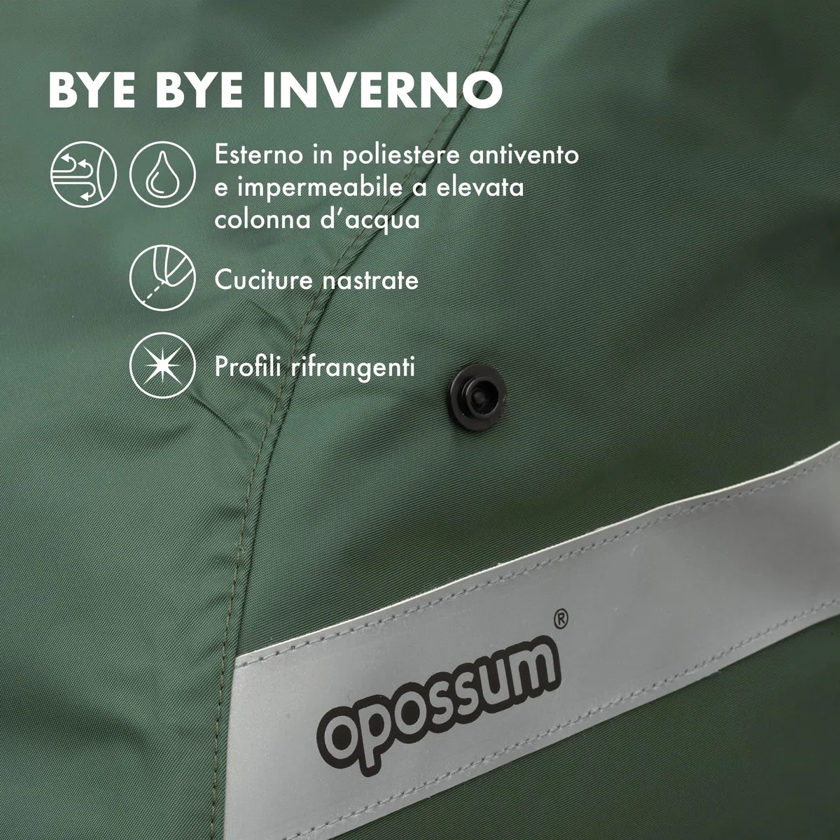Opossum termoguscio Compatibile con seggiolini Posteriori da Bicicletta. Copertina Termica Bimbi dai 68 ai 104cm e dai 9 ai 22kg. Guscio Termico Universale. Antivento ed Impermeabile.