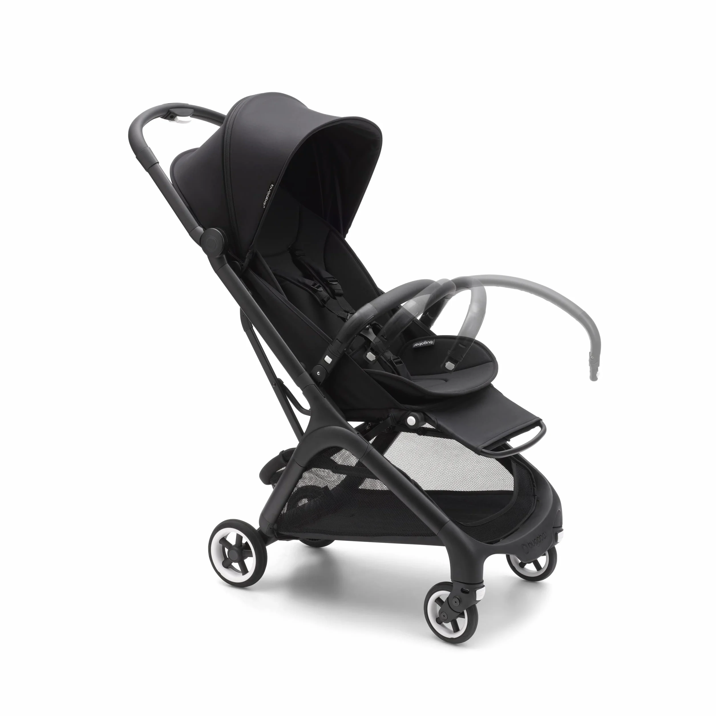 Bugaboo Paraurti a forma di farfalla, bracciolo sicuro per passeggino a farfalla, regolabile, facile da pulire, design minimalista e sostenibile, impugnatura per bambini in crescita, nero