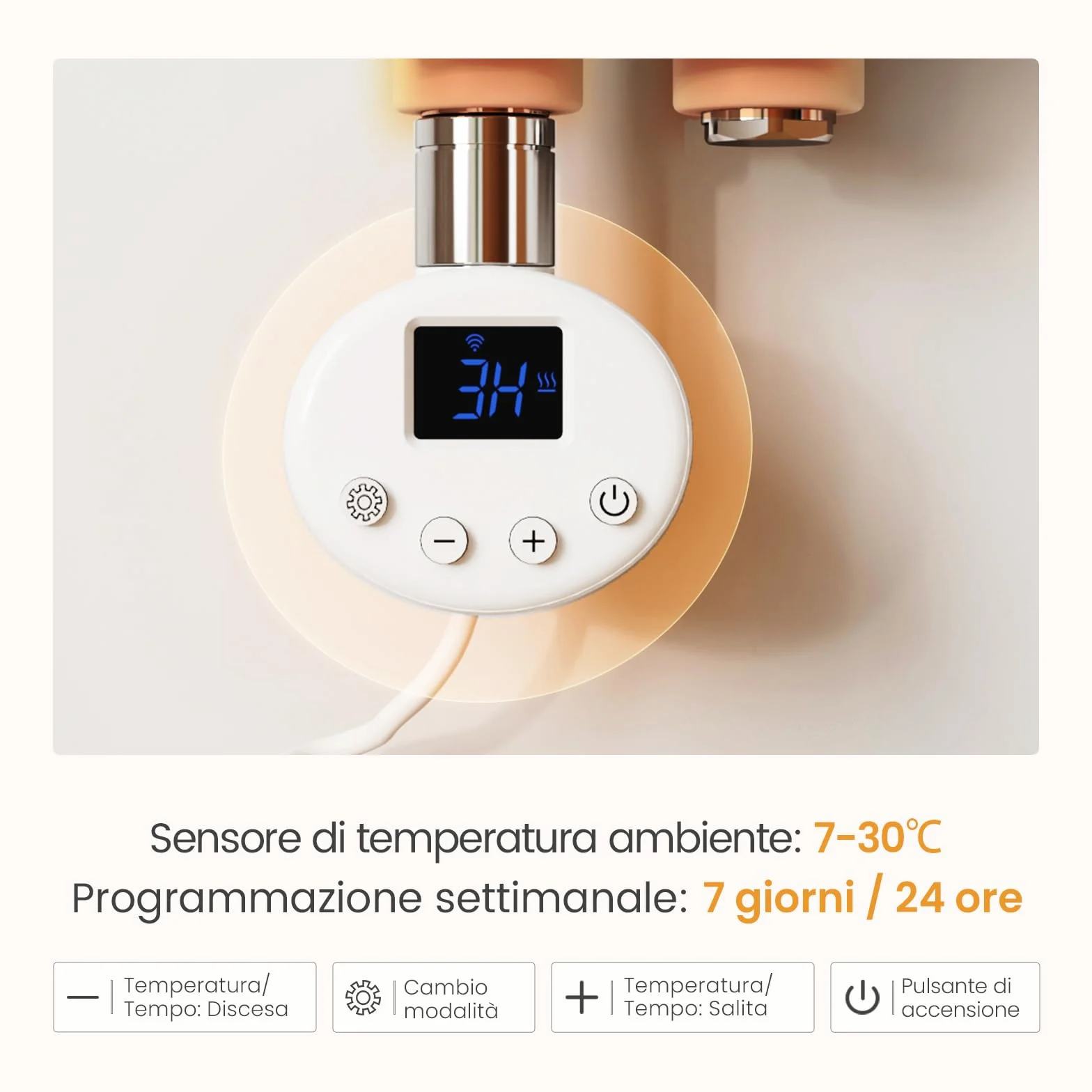 EMKE Scaldasalviette Elettrico Bagno con WIFI Termostato 76x50 cm, 400W Bianco, Scaldasalviette a Basso Consumo, Termoarredo Elettrico Wifi, Scalda Salviette da Bagno Elettrico