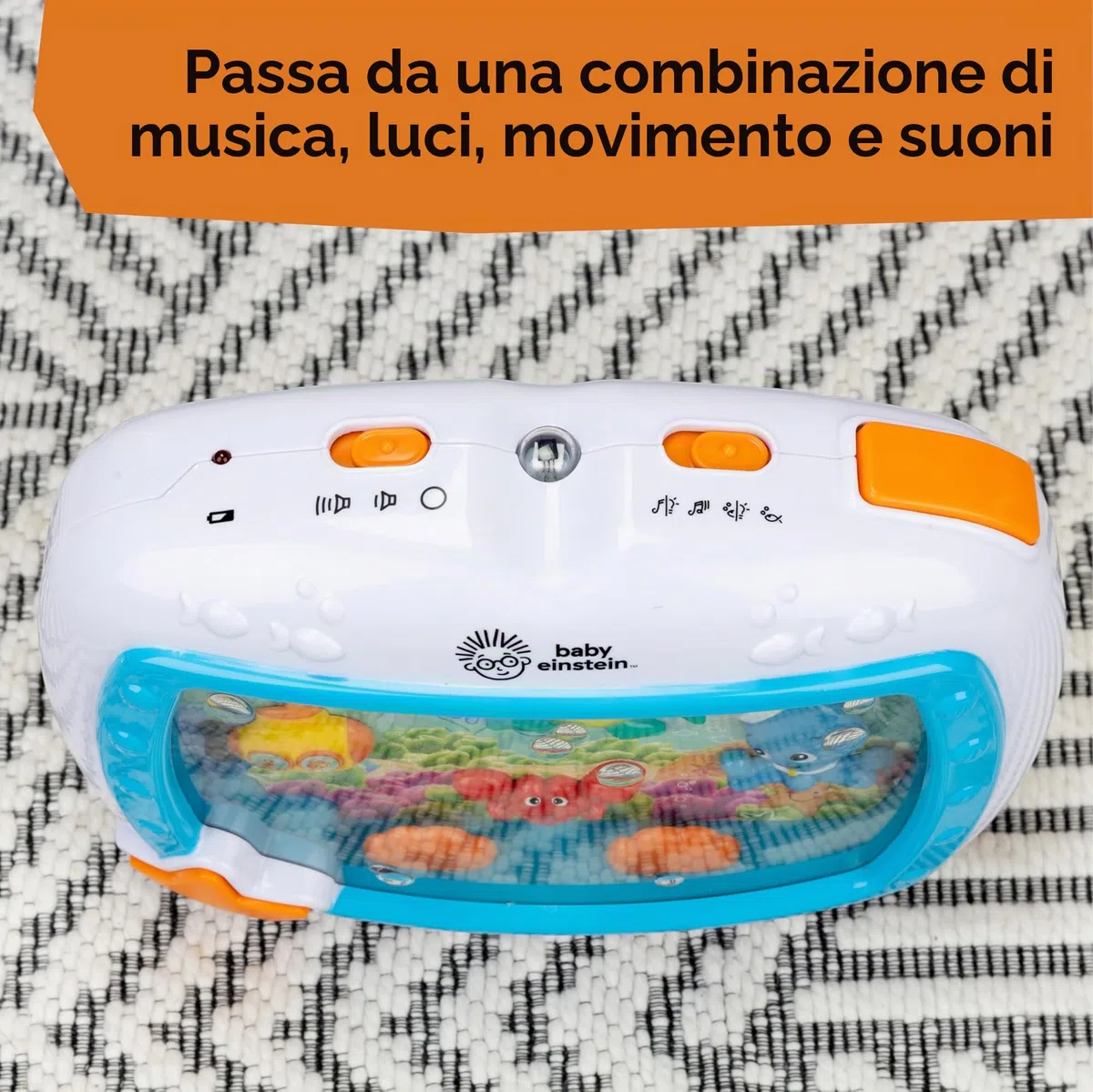 Baby Einstein Sea Dreams Soother – Rumori Bianchi per Neonato con Luci e Suoni Marini, Acquario Bebè Giocattolo da Culla con Controllo Remoto e Luce Notturna Rilassante, 0+ Mesi