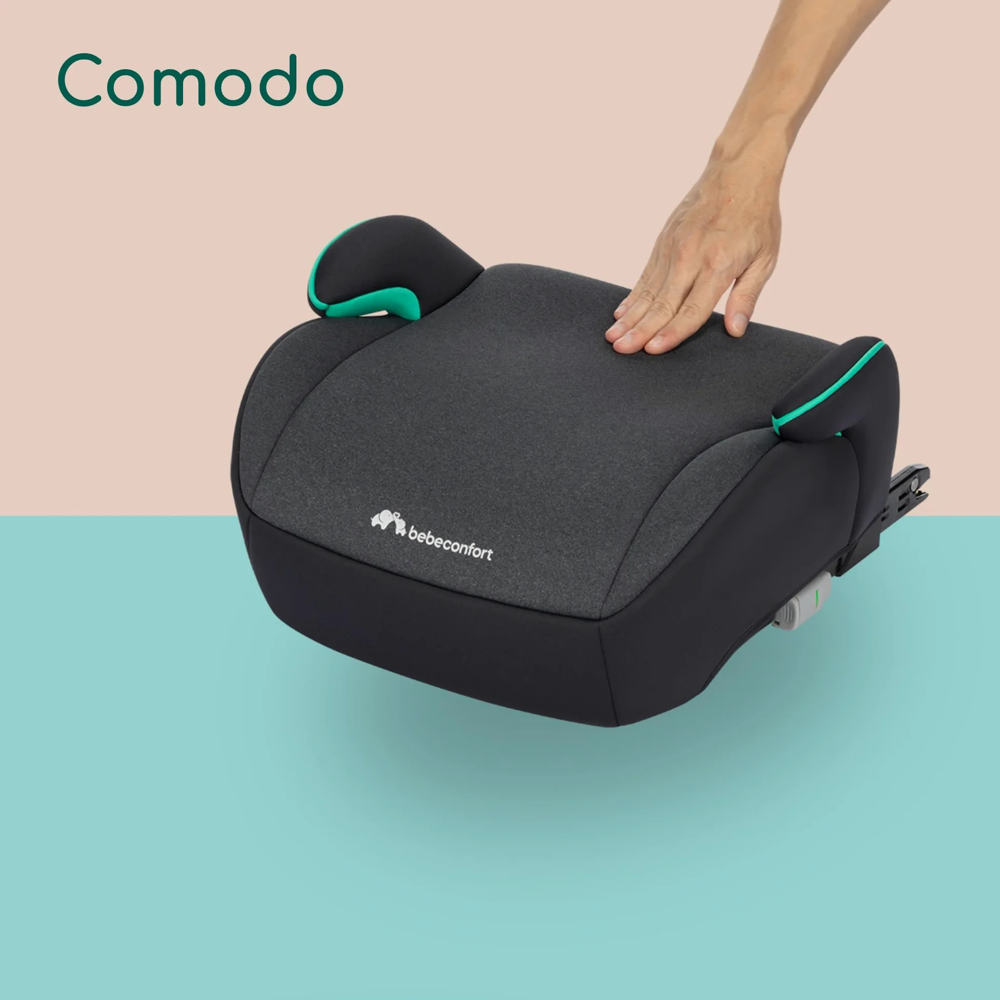 Bebeconfort Manga i-Fix Rialzo Auto per bambini, Seduta auto bambini, seggiolino auto isofix gruppo 3 per Bambini 128-150 cm, dai 6 ai 12 Anni (22-36 kg), Tinted Black