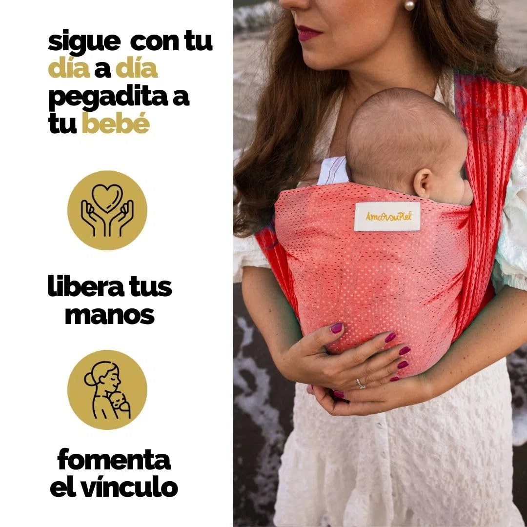 Amarsupiel | Fascia portabebe acquatico | Ergonomico e sicuro | Tessuto OEKOTEX traspirante | Ideale spiaggia e piscina | marsupio estivo fino a 20 kg