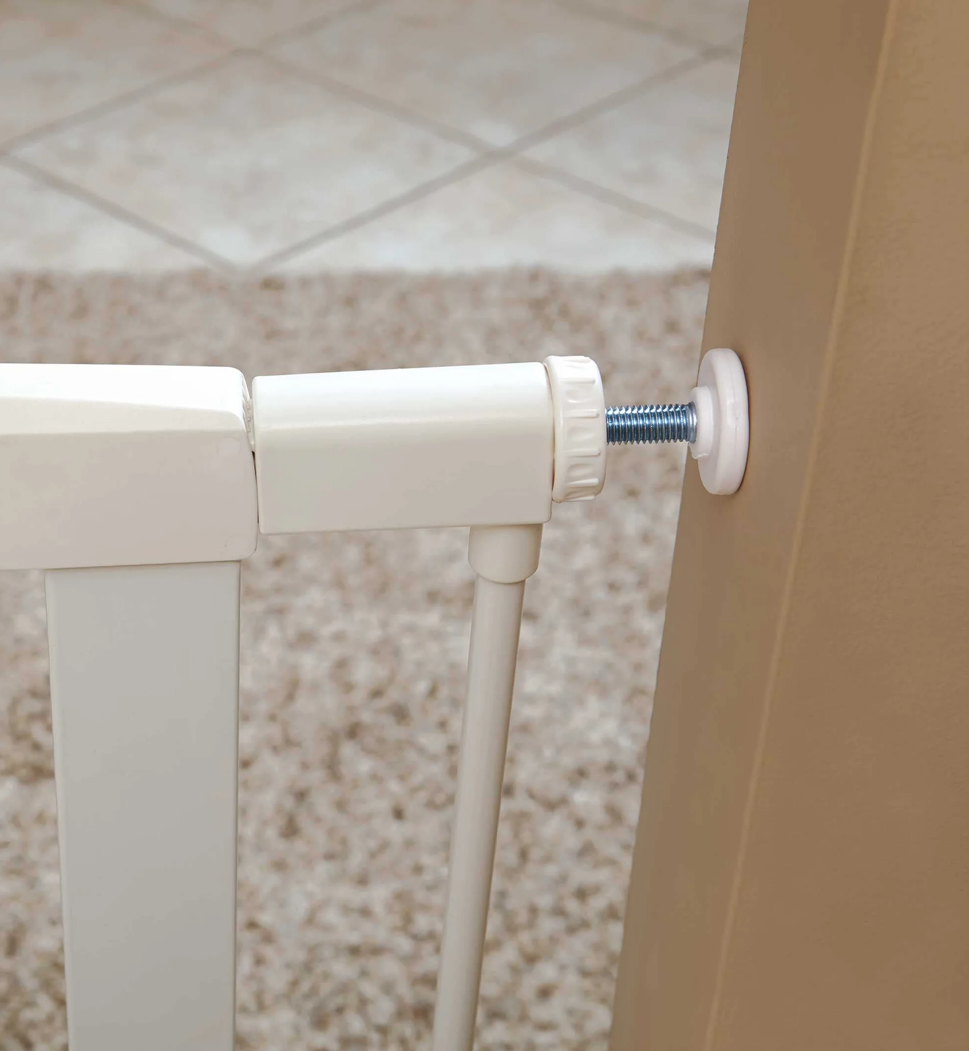 MidWest Homes for Pets - Cancello per animali domestici, altezza 99,4 cm, in acciaio bianco, si espande fino a 96,5 cm di larghezza, include estensioni di 7,6 cm