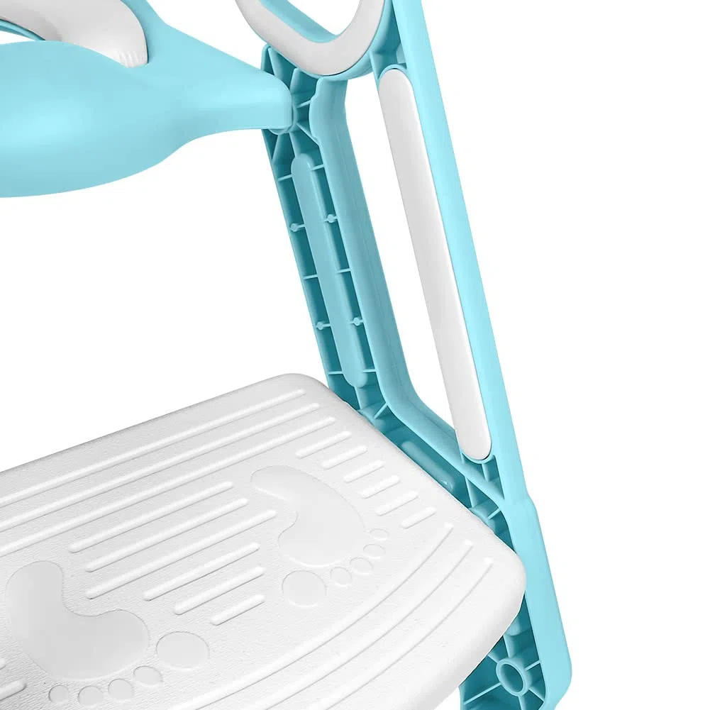 Riduttore Water Bambini con Scaletta - Riduttore Portatile WC Bimbi Dotato di Largo Scalino Resistente e Antiscivolo, Morbida Seduta Imbottita, Adatto per Tazze WC a V, U Oppure O